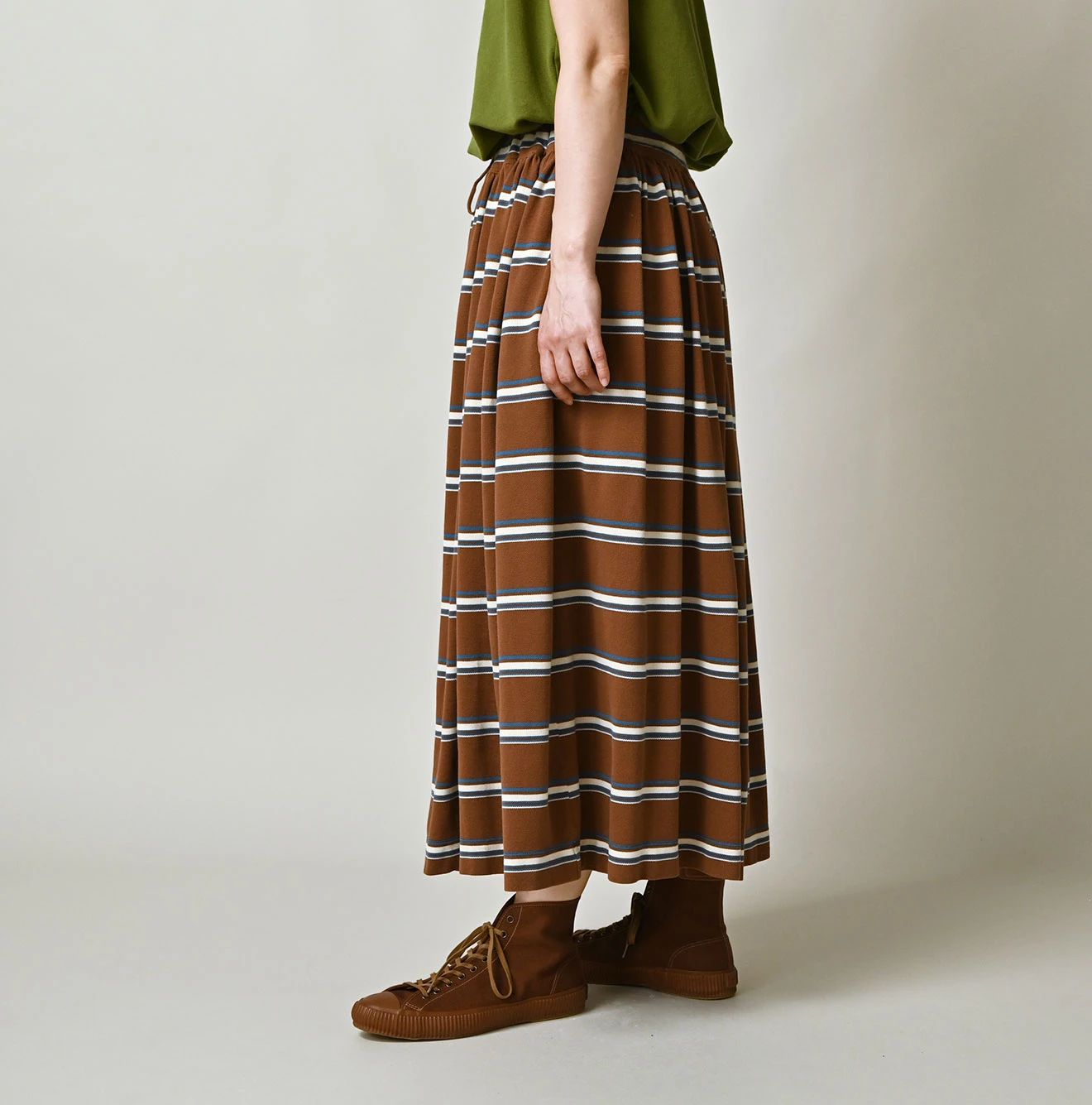 45R(フォーティファイブアール) |ボーダーカノコのギャザースカート