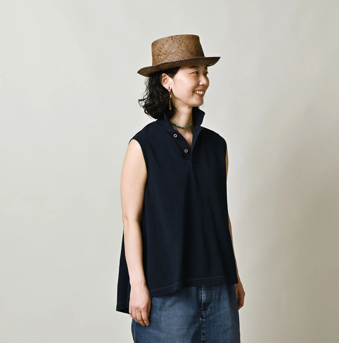 45R(フォーティファイブアール) |カノコのフレアポロ（インディゴ）