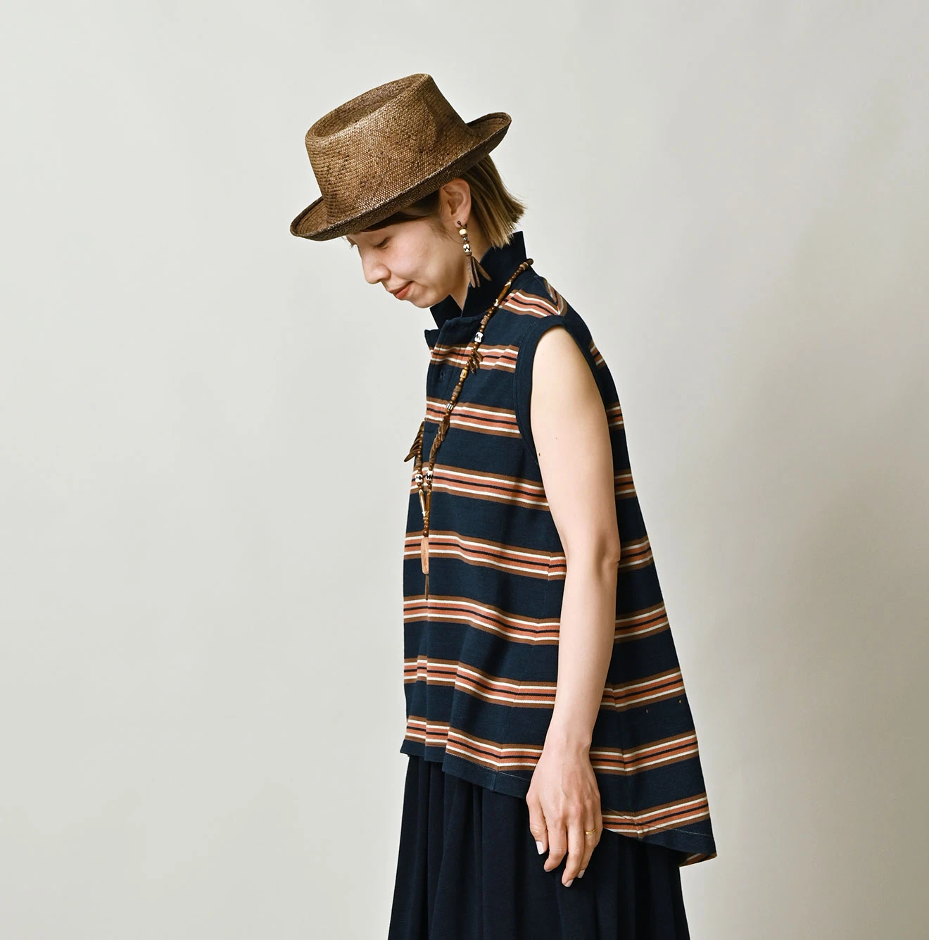 45R(フォーティファイブアール) |ボーダーカノコのフレアポロ（インディゴ）