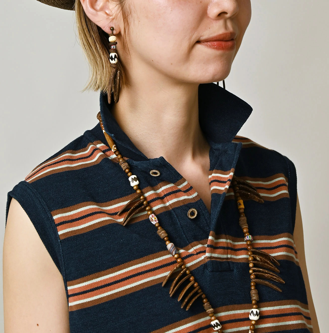 45R(フォーティファイブアール) |ボーダーカノコのフレアポロ（インディゴ）