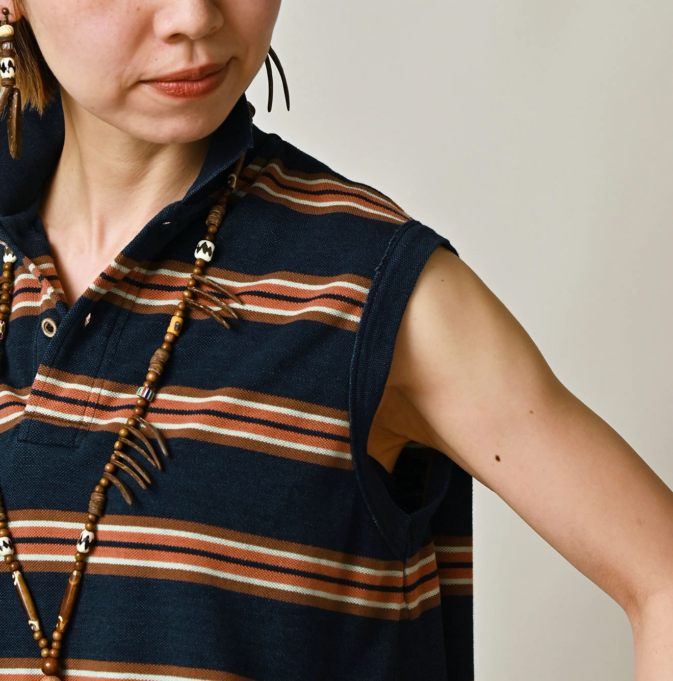 45R(フォーティファイブアール) |ボーダーカノコのフレアポロ（インディゴ）