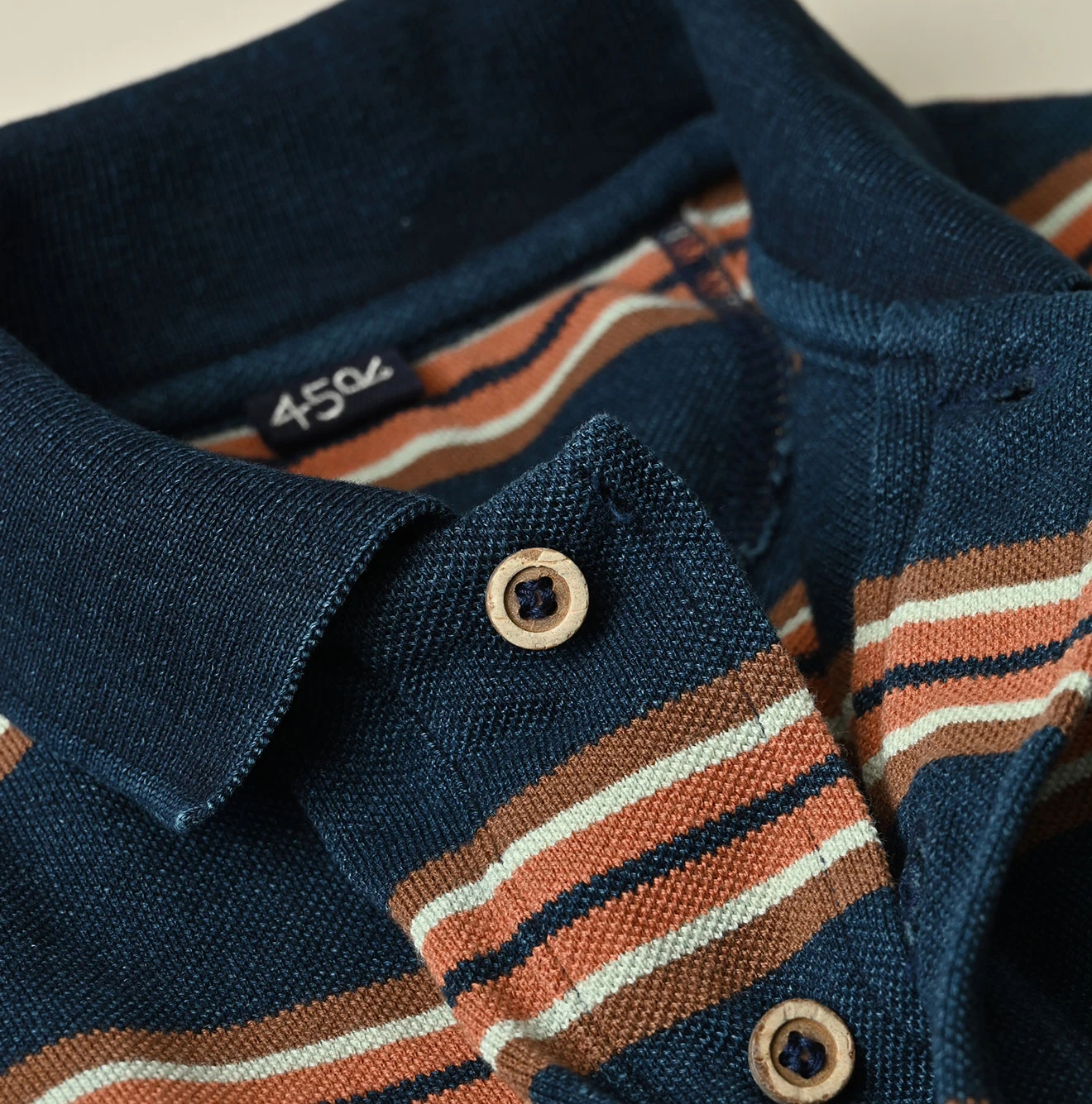 45R(フォーティファイブアール) |ボーダーカノコのフレアポロ（インディゴ）