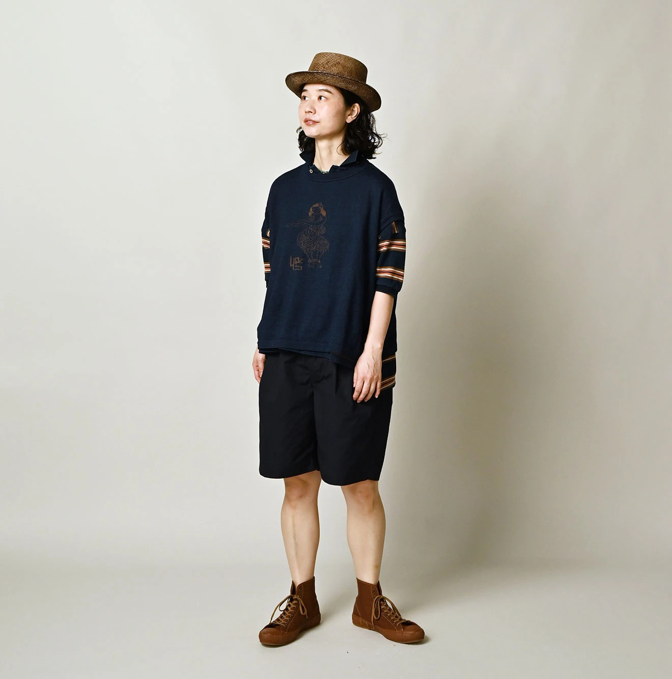 45R(フォーティファイブアール) |フラガールジャカードのMキャミ（インディゴ）