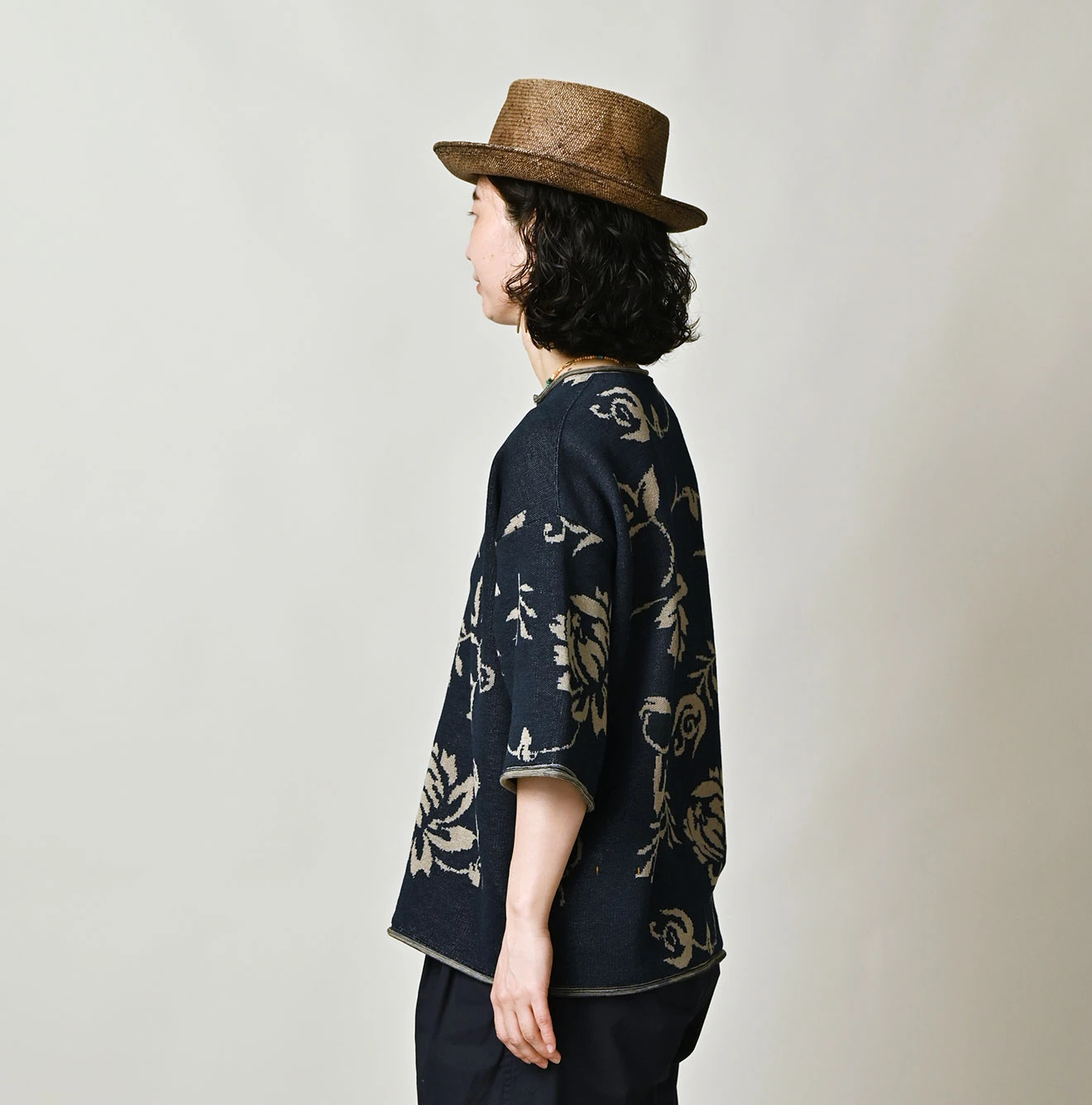 45R(フォーティファイブアール) |レイアロハジャカードの908Ｔシャツ（インディゴ）