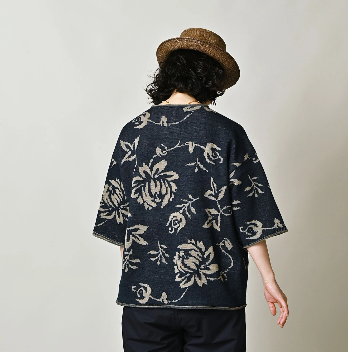 45R(フォーティファイブアール) |レイアロハジャカードの908Ｔシャツ（インディゴ）