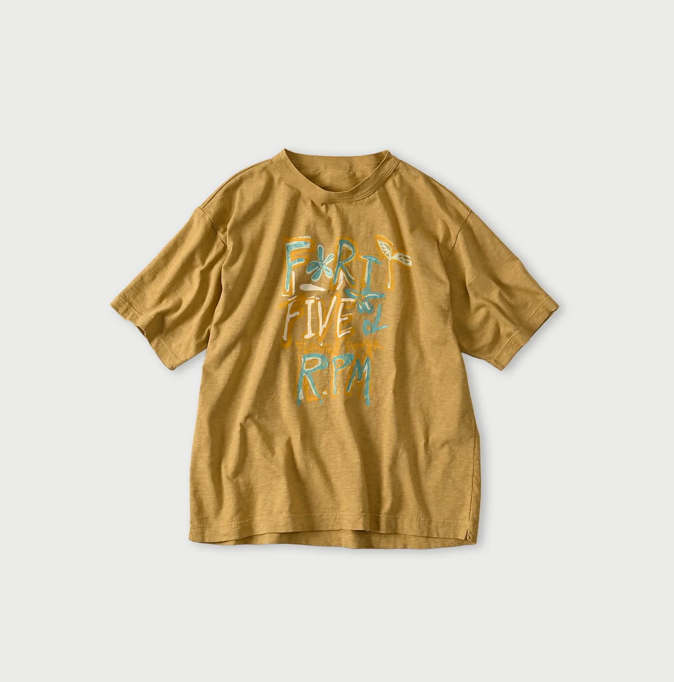 45R(フォーティファイブアール) |天竺ヒッピーフラワーロゴプリントの908オーシャンTシャツ