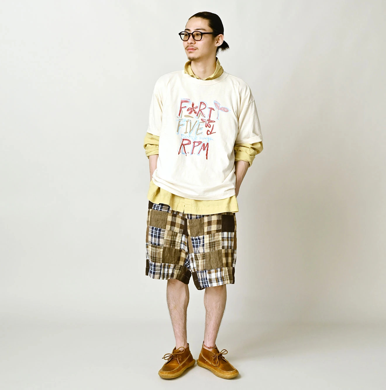 45R(フォーティファイブアール) |天竺ヒッピーフラワーロゴプリントの908オーシャンTシャツ