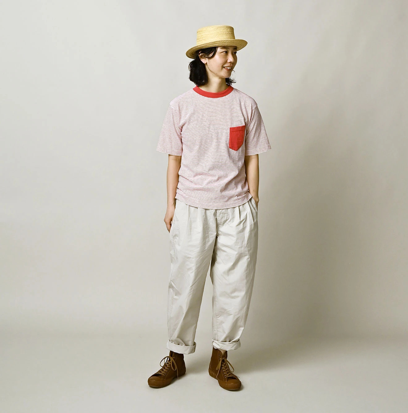 45R(フォーティファイブアール) |天竺ボーダーの908 45星ポケットTシャツ