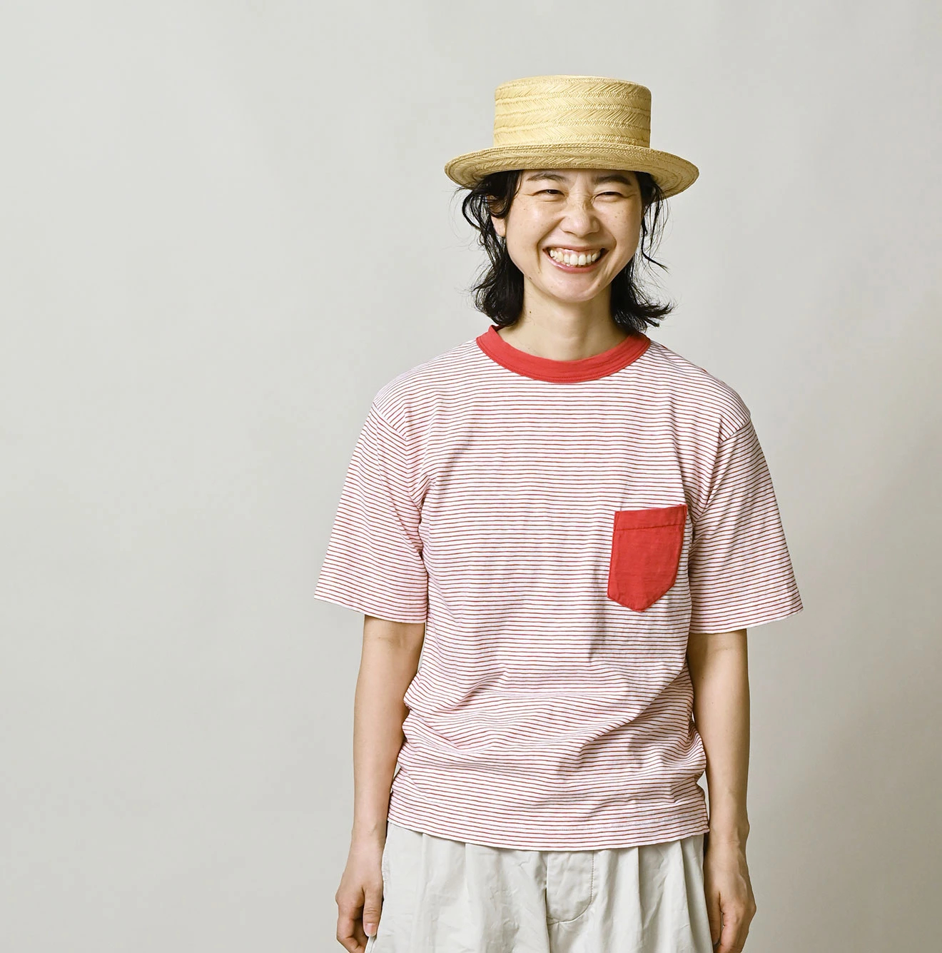 45R(フォーティファイブアール) |天竺ボーダーの908 45星ポケットTシャツ