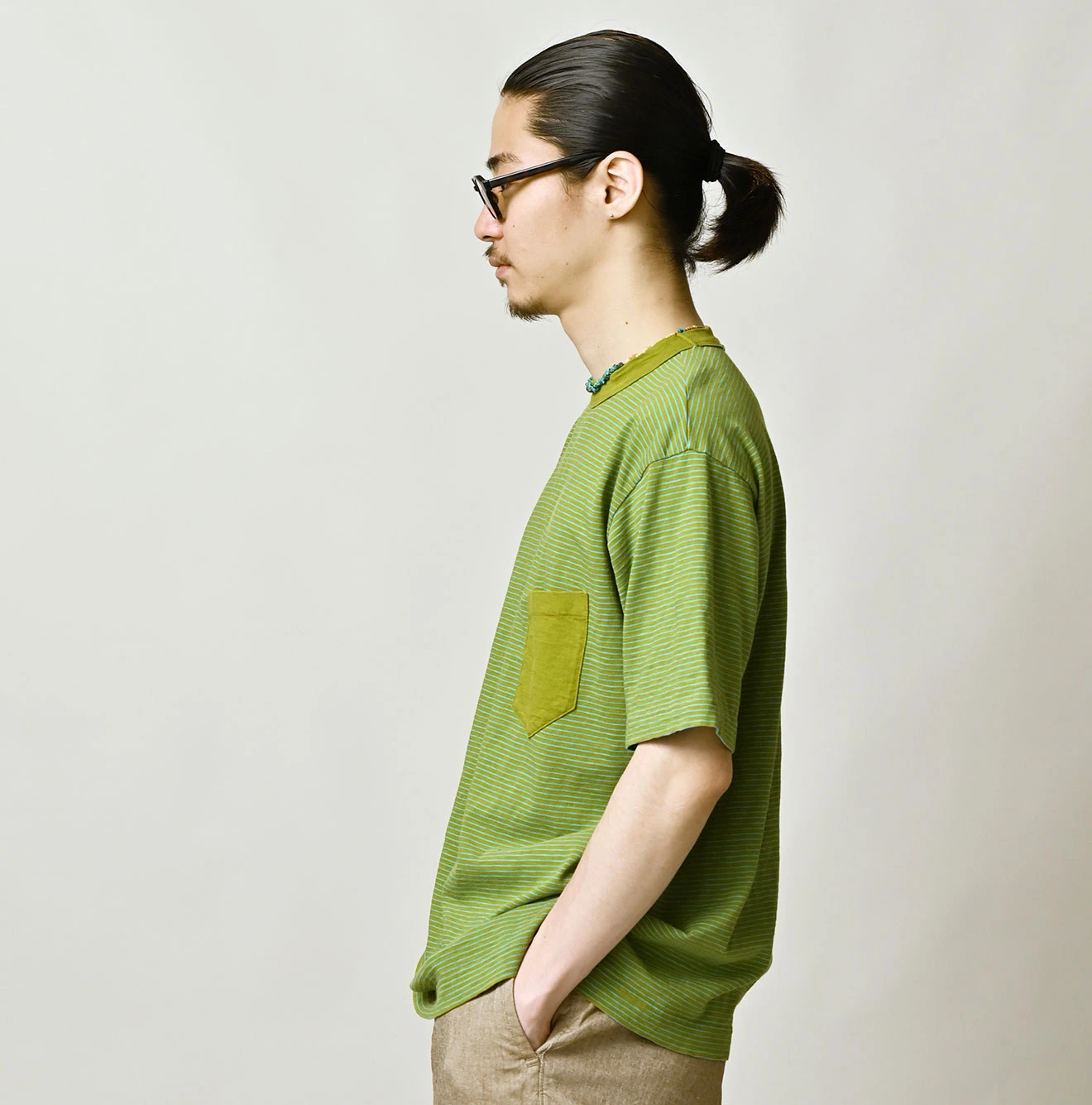 45R(フォーティファイブアール) |天竺ボーダーの908 45星ポケットTシャツ
