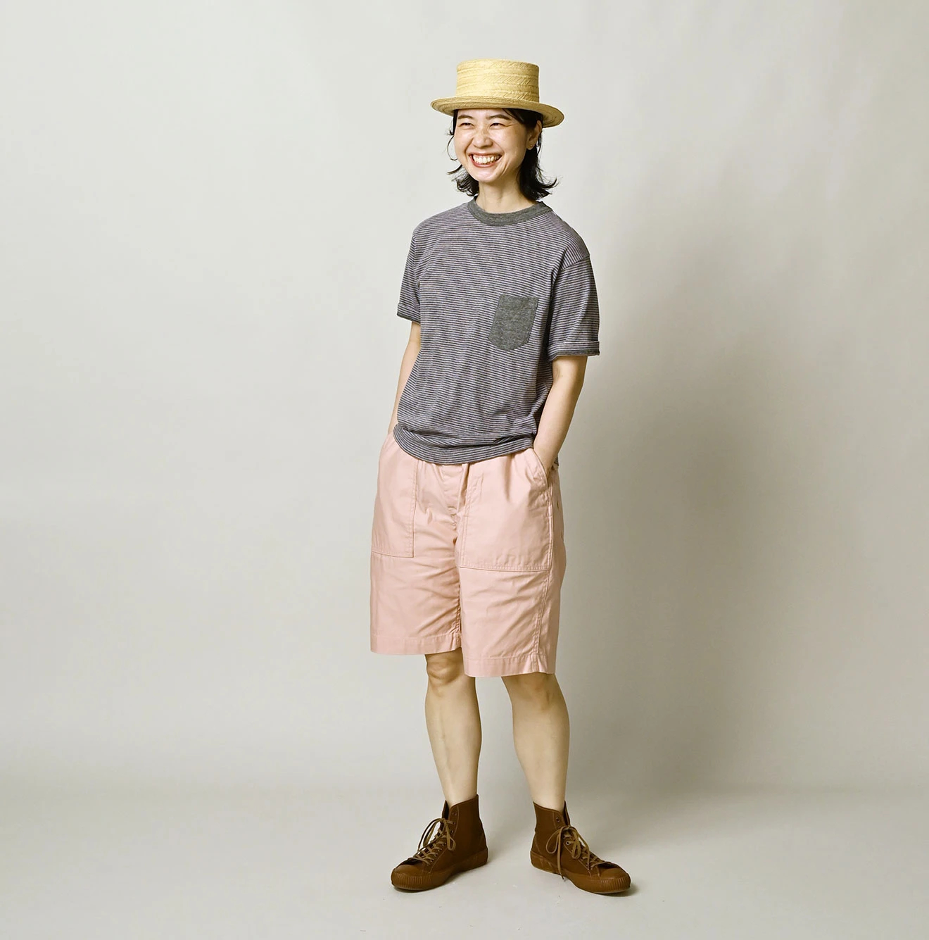 45R(フォーティファイブアール) |天竺ボーダーの908 45星ポケットTシャツ（トップ）