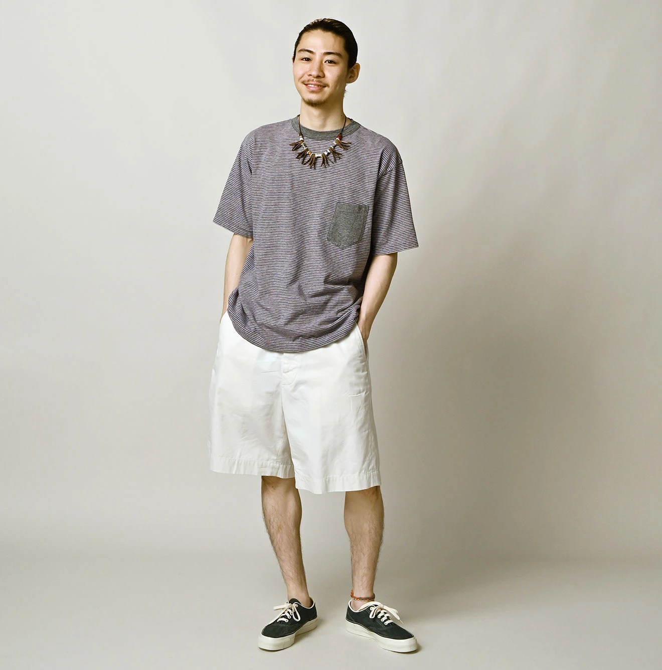 45R(フォーティファイブアール) |天竺ボーダーの908 45星ポケットTシャツ（トップ）