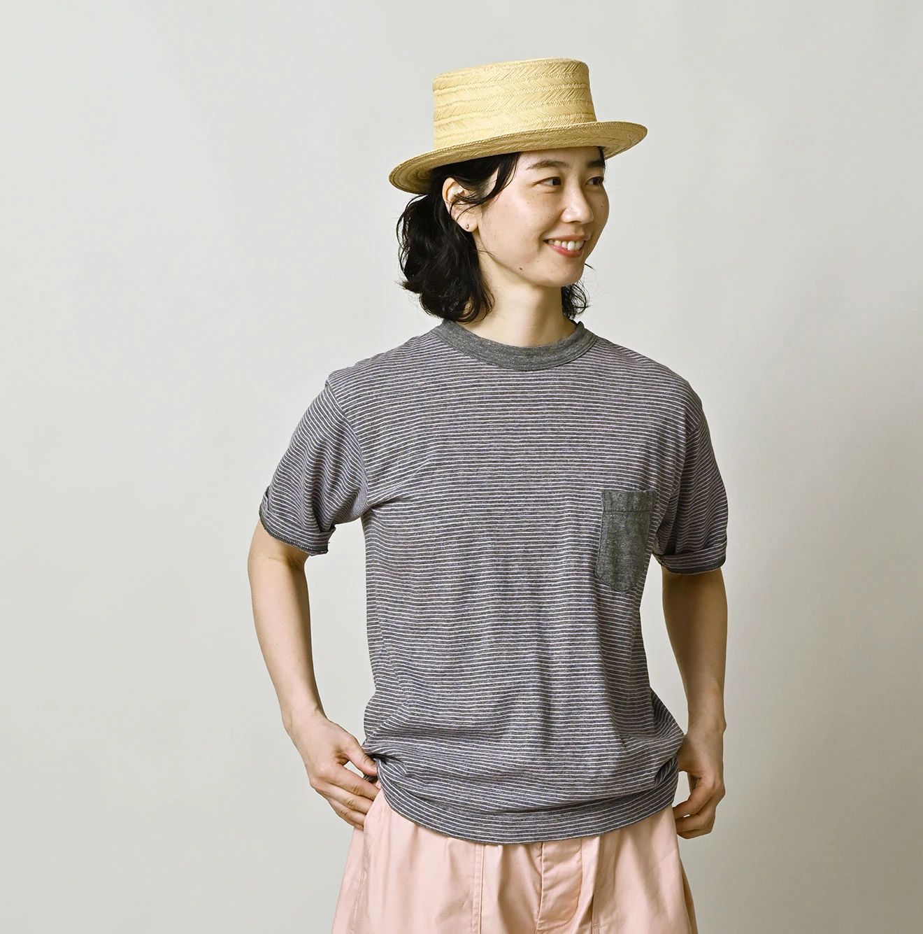 45R(フォーティファイブアール) |天竺ボーダーの908 45星ポケットTシャツ（トップ）