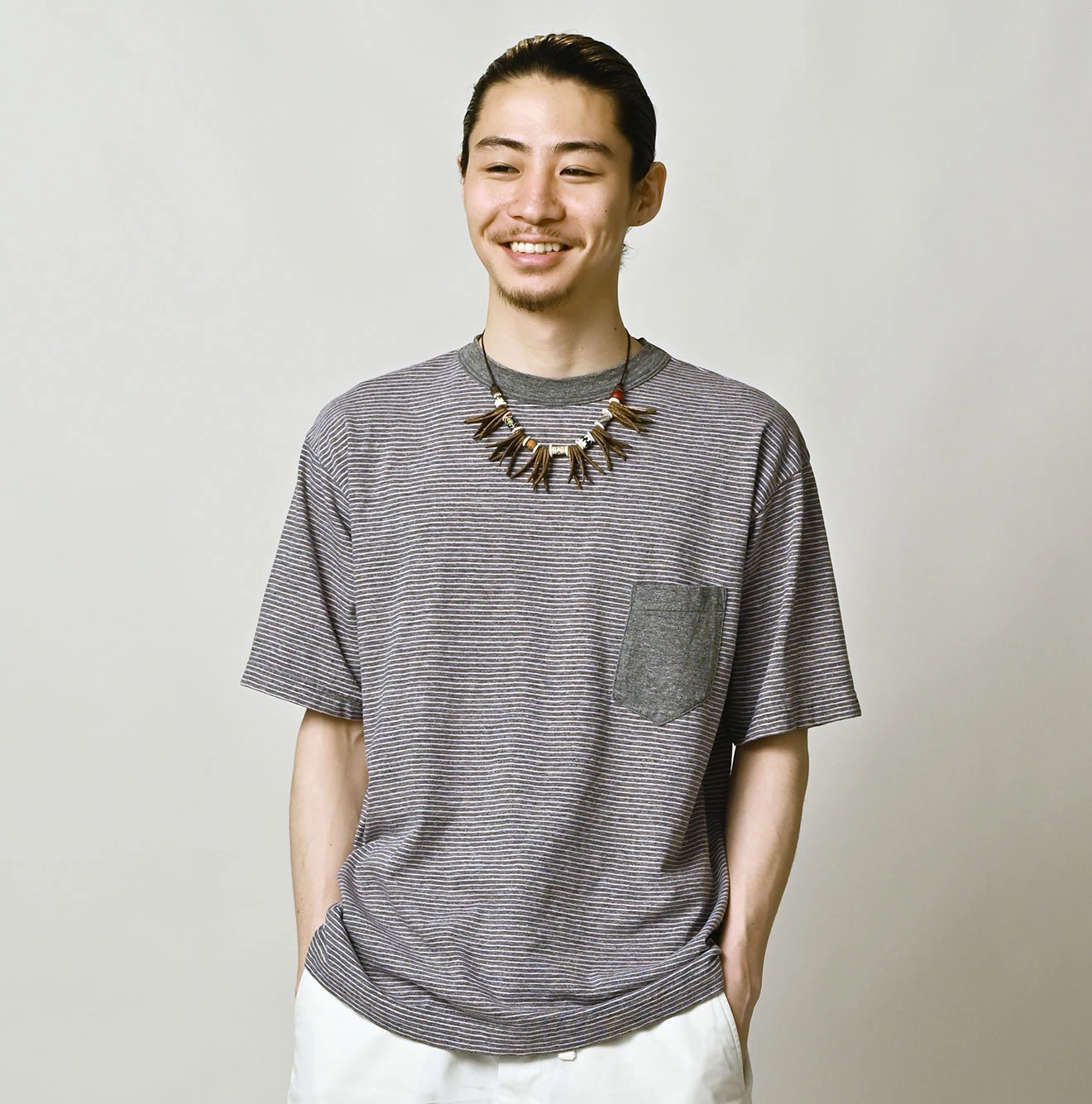 45R(フォーティファイブアール) |天竺ボーダーの908 45星ポケットTシャツ（トップ）