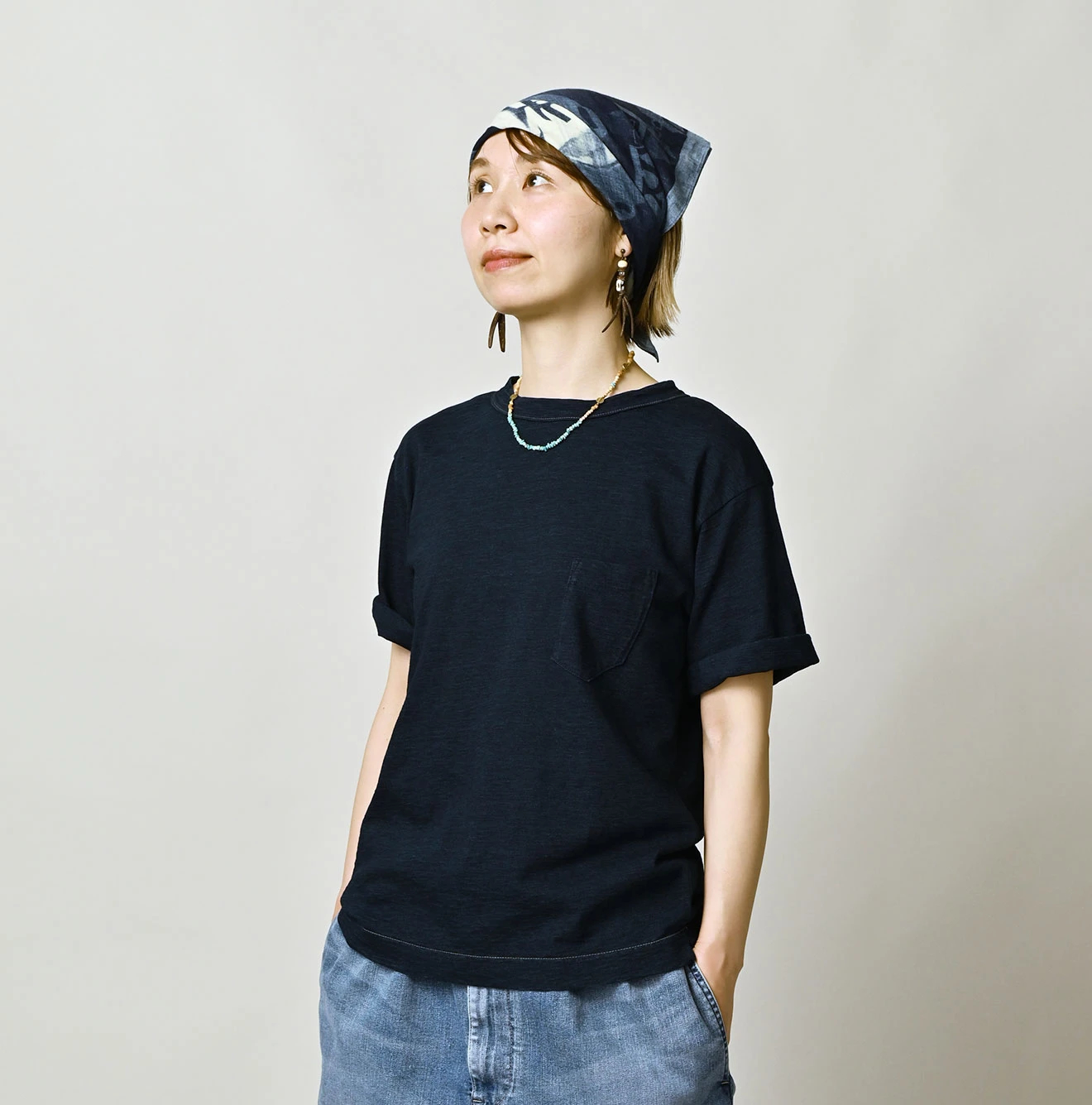 45R(フォーティファイブアール) |天竺の908 45星ポケットTシャツ（インディゴ）