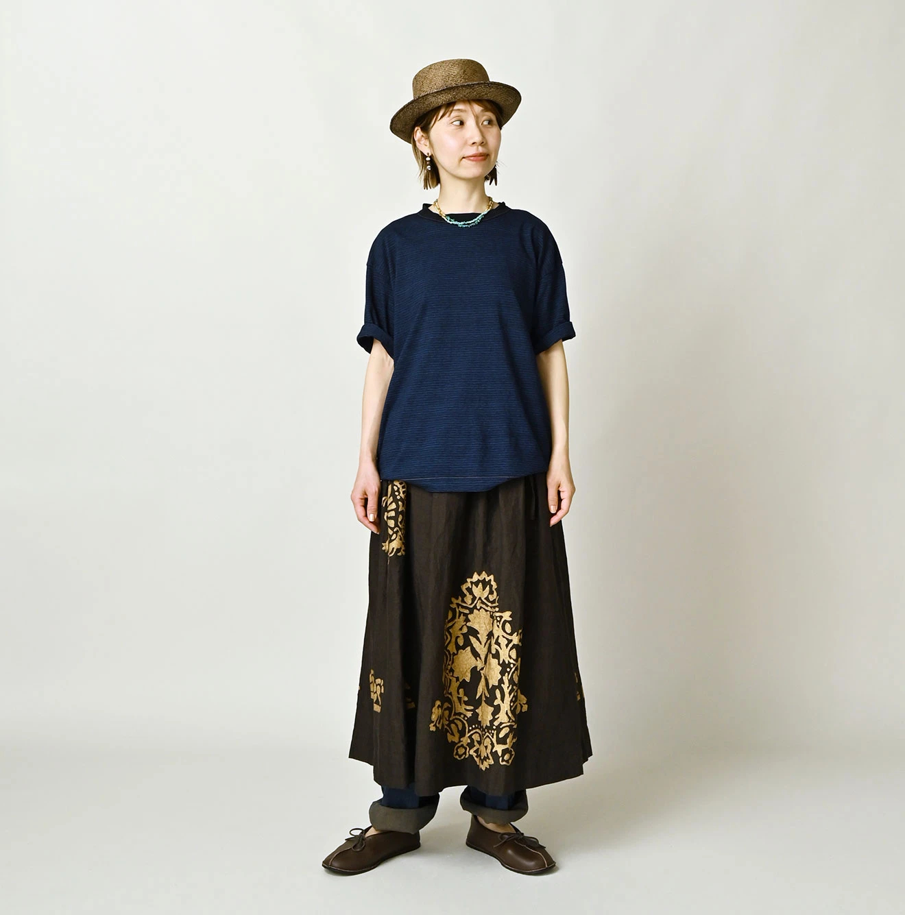 45R(フォーティファイブアール) |天竺ボーダーの908オーシャンTシャツ（インディゴ）