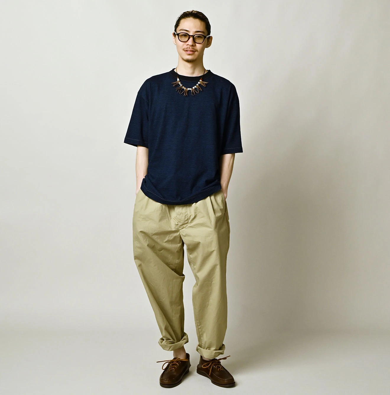 45R(フォーティファイブアール) |天竺ボーダーの908オーシャンTシャツ（インディゴ）