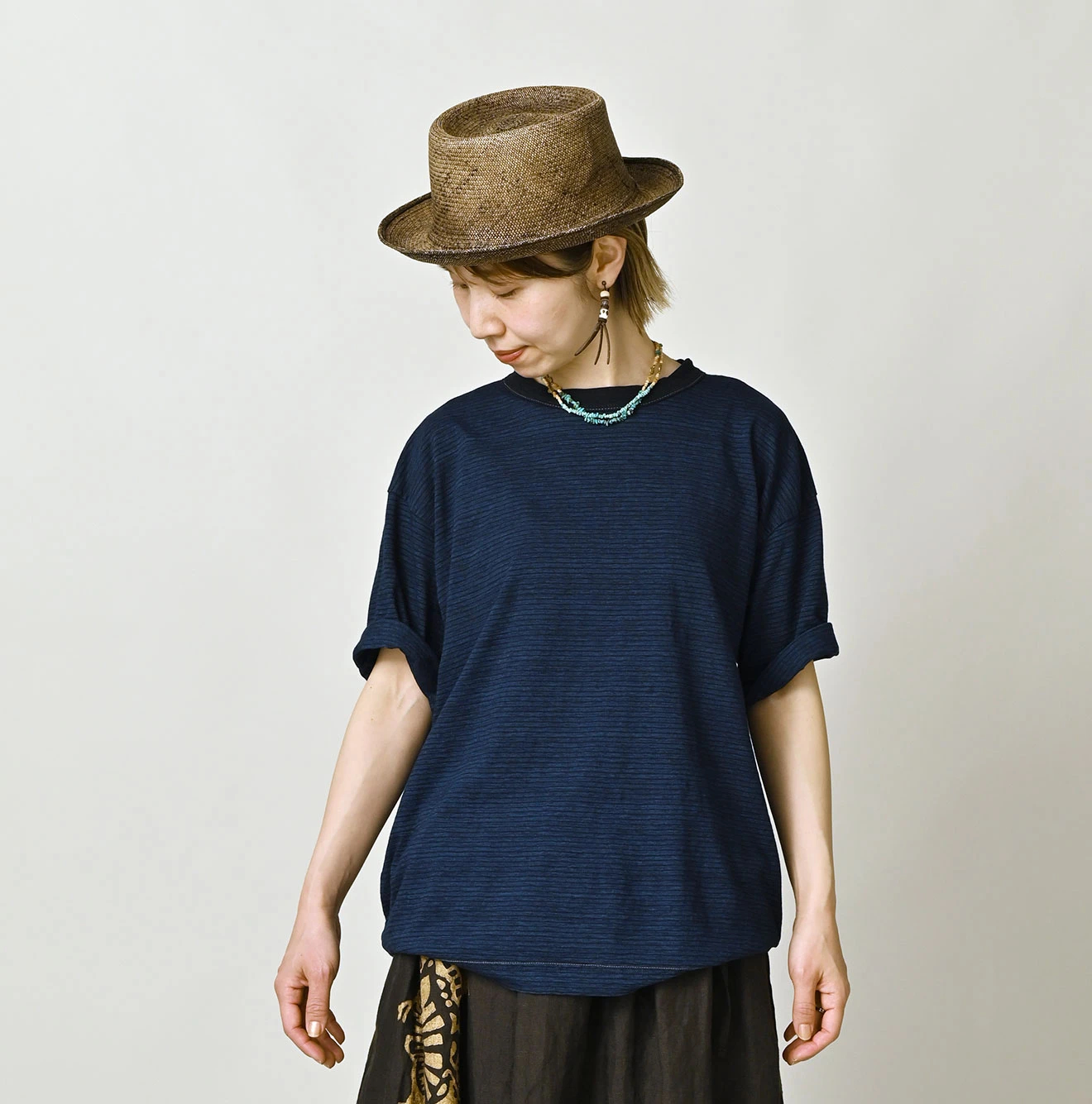 45R(フォーティファイブアール) |天竺ボーダーの908オーシャンTシャツ（インディゴ）