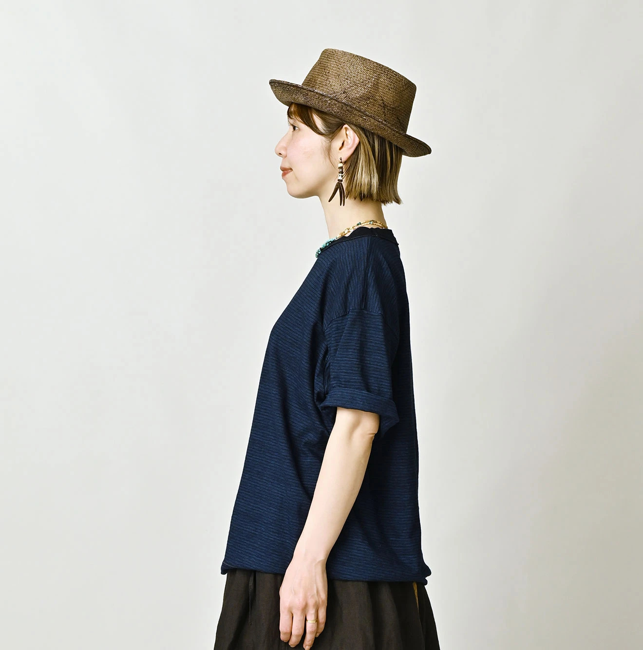 45R(フォーティファイブアール) |天竺ボーダーの908オーシャンTシャツ（インディゴ）