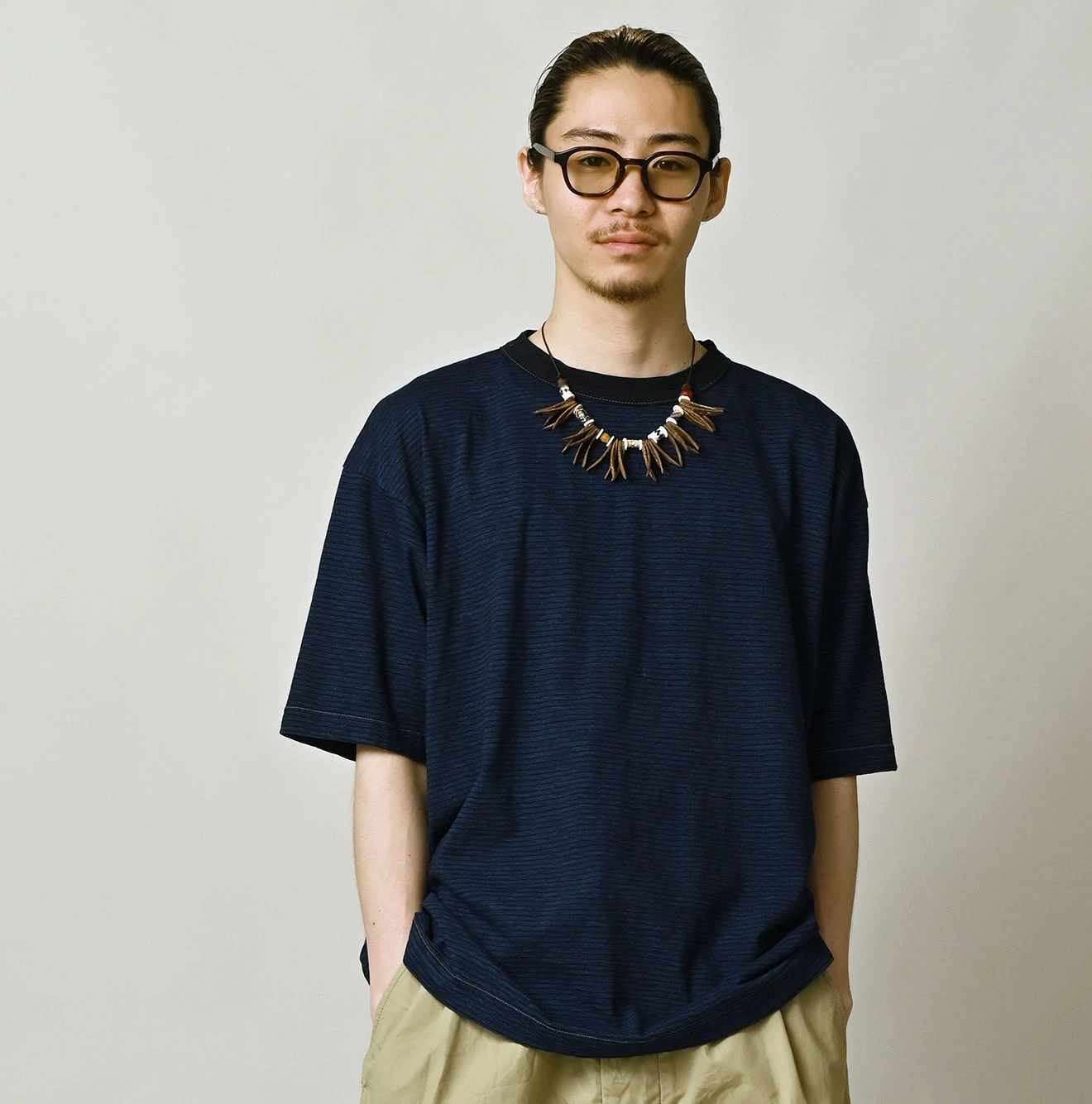 45R(フォーティファイブアール) |天竺ボーダーの908オーシャンTシャツ（インディゴ）
