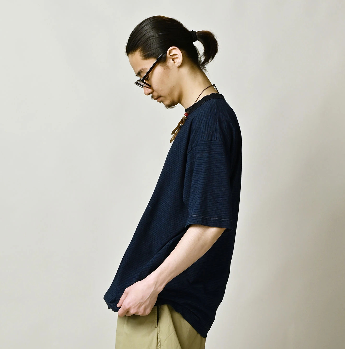 45R(フォーティファイブアール) |天竺ボーダーの908オーシャンTシャツ（インディゴ）