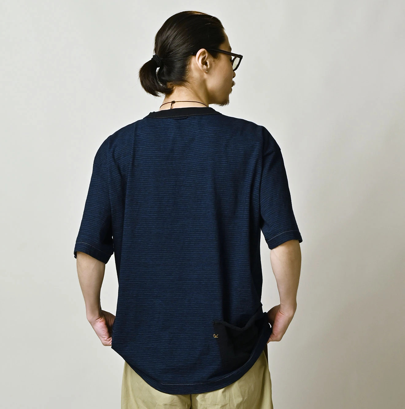45R(フォーティファイブアール) |天竺ボーダーの908オーシャンTシャツ（インディゴ）