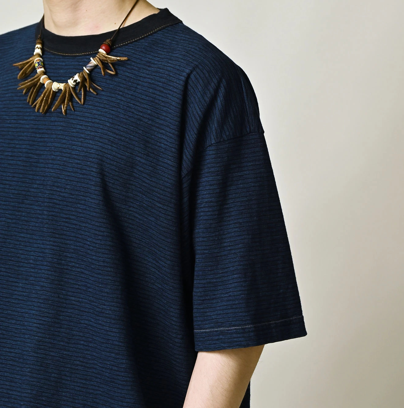 45R(フォーティファイブアール) |天竺ボーダーの908オーシャンTシャツ（インディゴ）