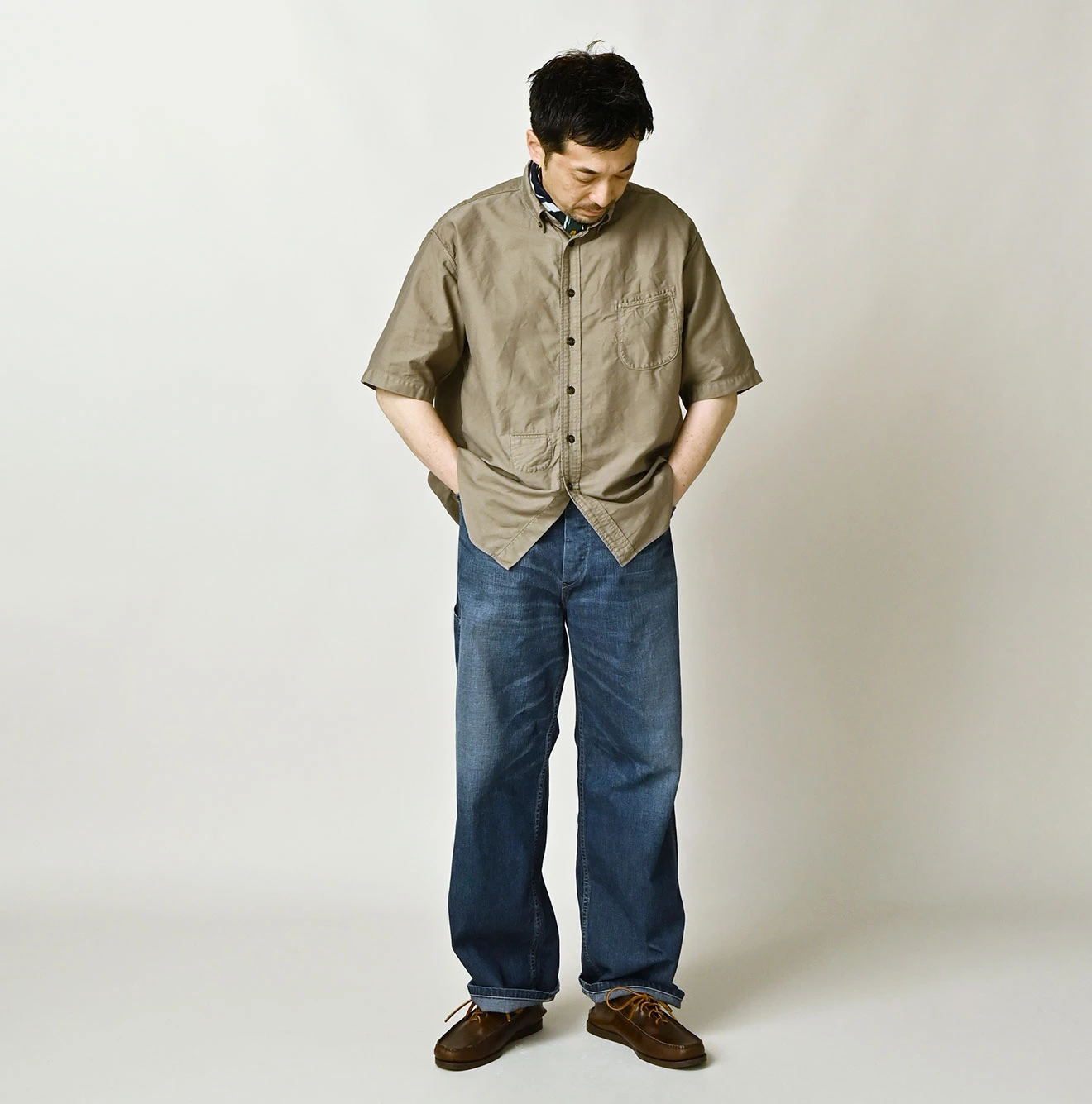 45R(フォーティファイブアール) |ヨコサテンのオーシャン半袖シャツ MEN