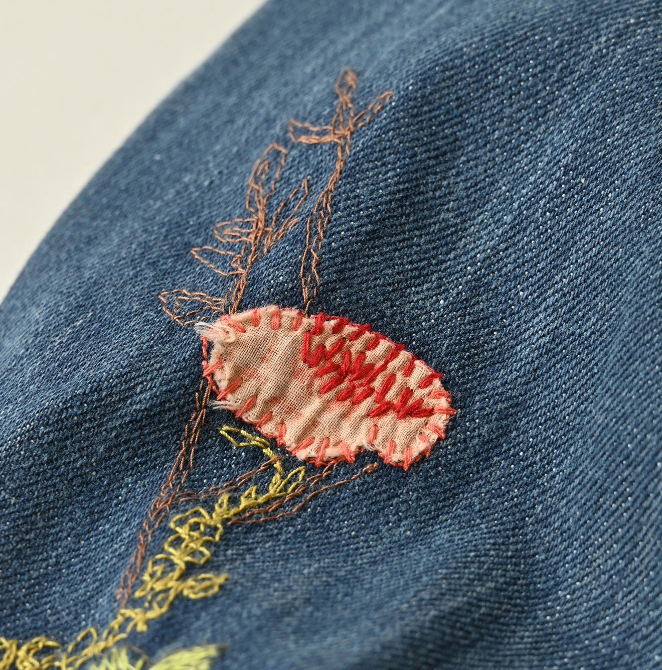 45R(フォーティファイブアール) |藍デニムのシャルロット5 遖加工（アネモネ刺繍）