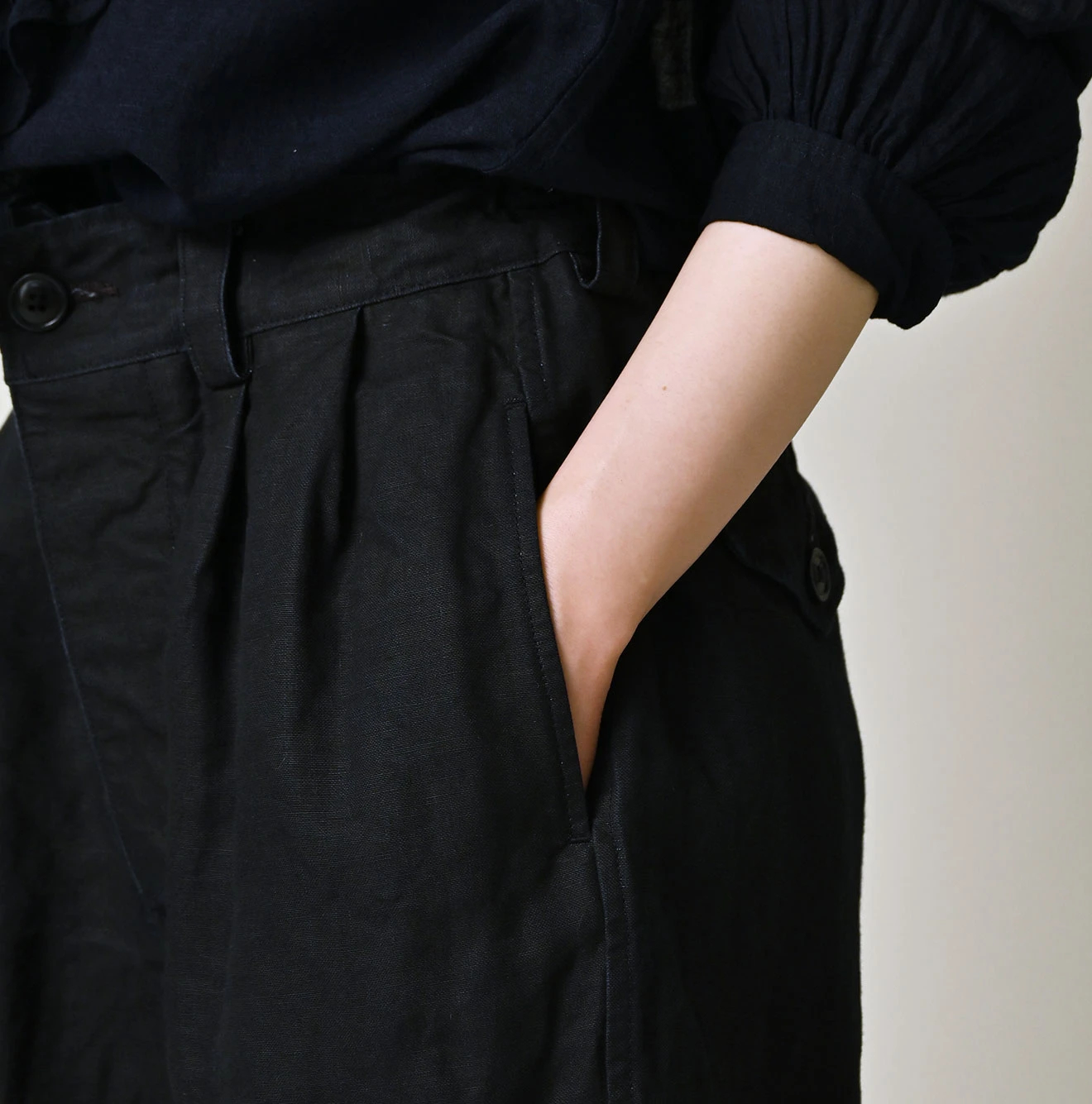 45R(フォーティファイブアール) |リネンクロスの908ペグショートパンツ（インディゴ）