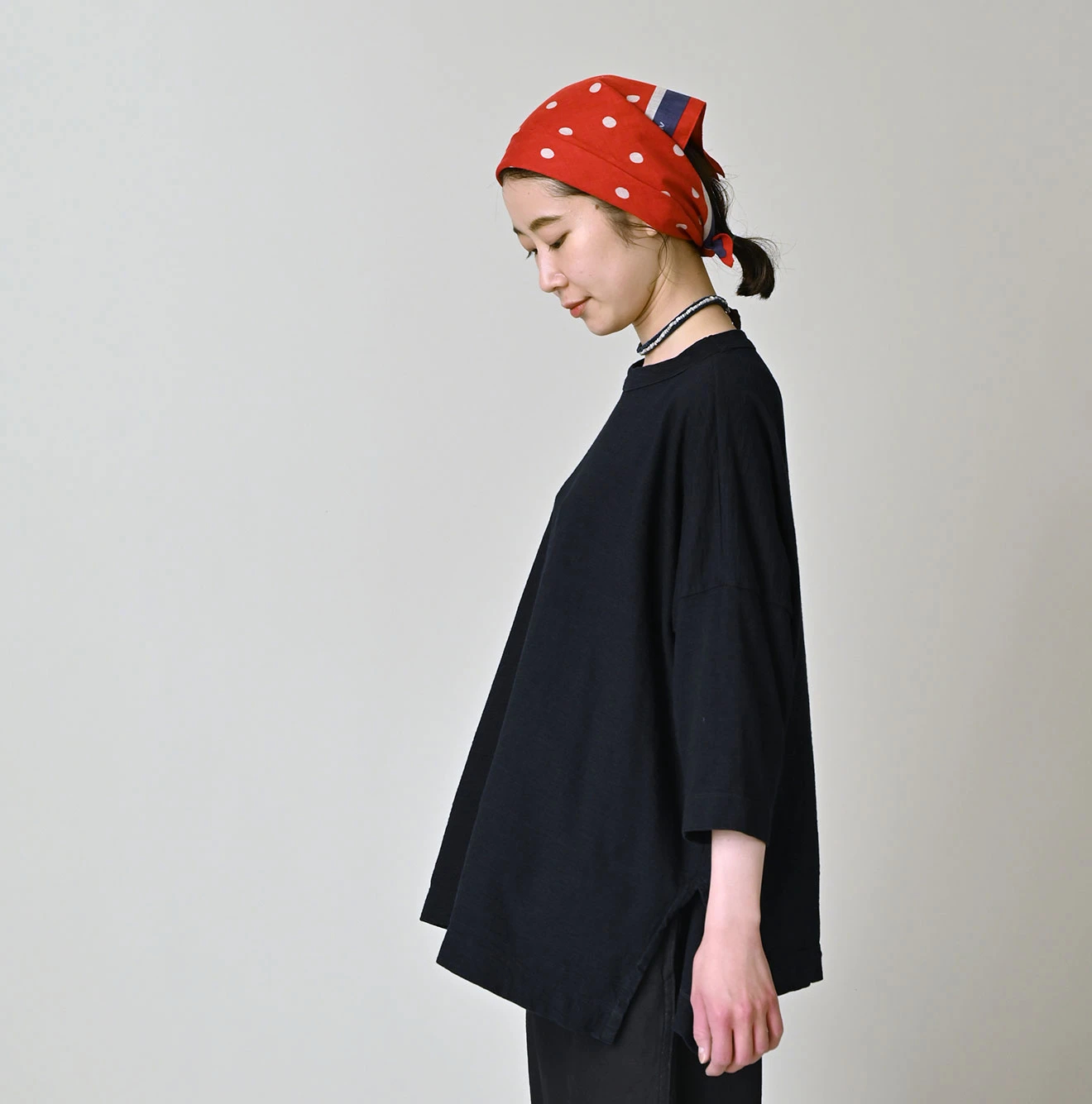 45R(フォーティファイブアール) |天竺のビッグスリットTシャツ（インディゴ）