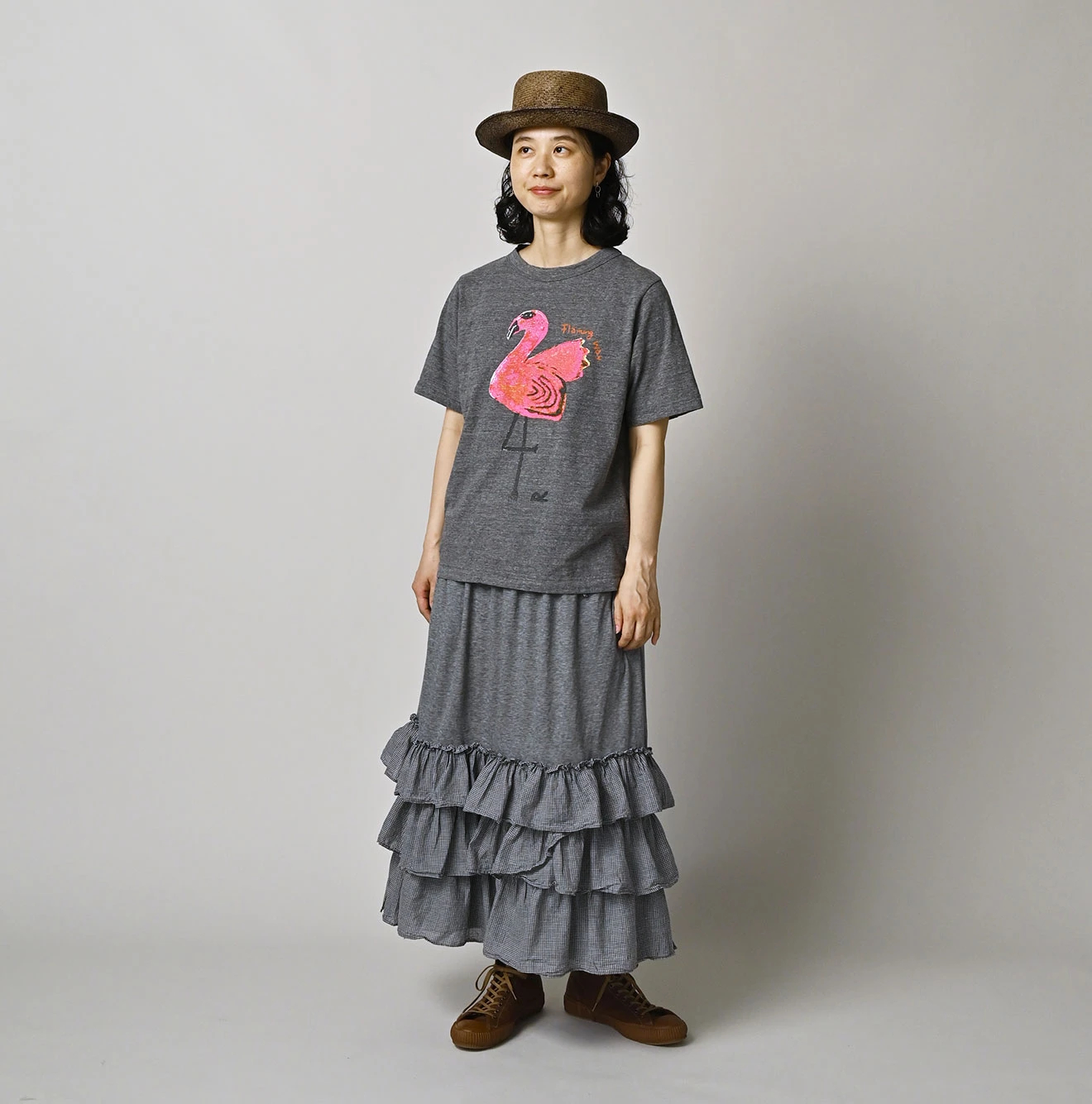 45R(フォーティファイブアール) |ベタッチフラミングウェイくんプリントの908 45星Tシャツ（トップ）
