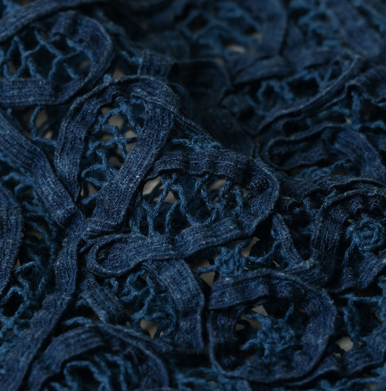 45R(フォーティファイブアール) |リネンリボンバテン刺繍のボレロ（藍）