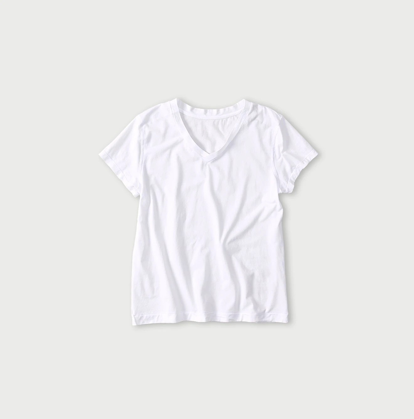 45R（フォーティファイブアール）| スーピマ薄天竺のVネックTシャツ