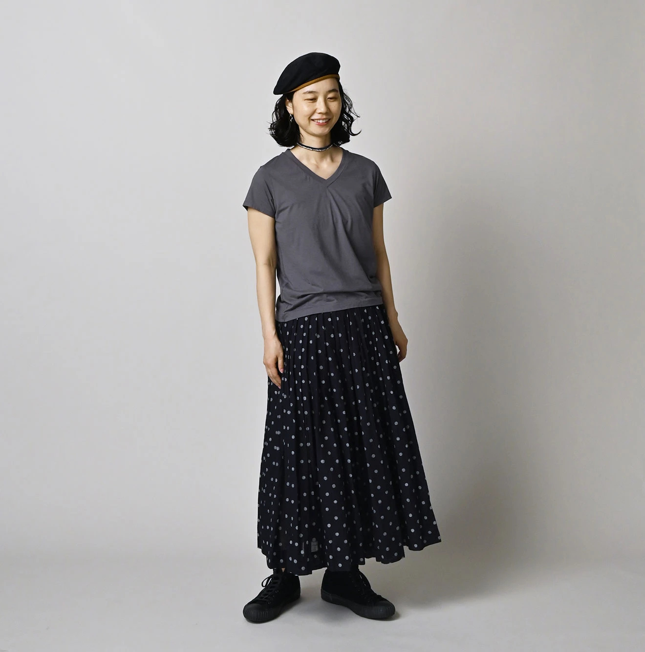 45R（フォーティファイブアール）| スーピマ薄天竺のVネックTシャツ