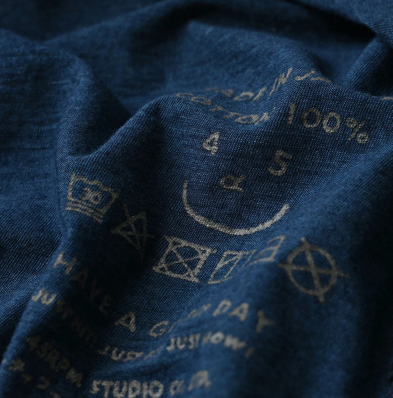 45R(フォーティファイブアール) |スーピマ薄天竺のVネックＴシャツ（インディゴ）