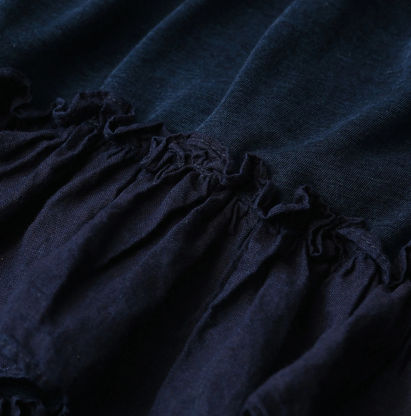 45R(フォーティファイブアール) |度甘平×天竺フリルのスカート（インディゴ）