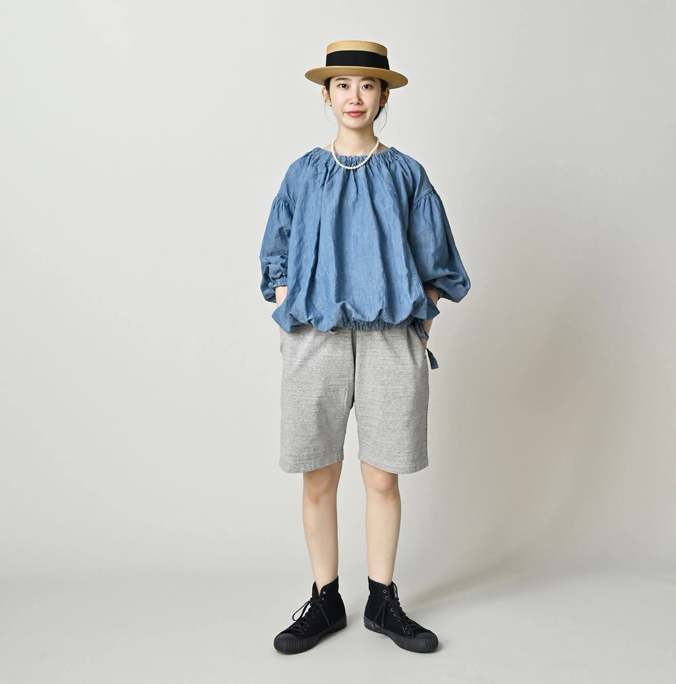 45R(フォーティファイブアール) |でこぼこ天竺の908ショートパンツ（トップ）