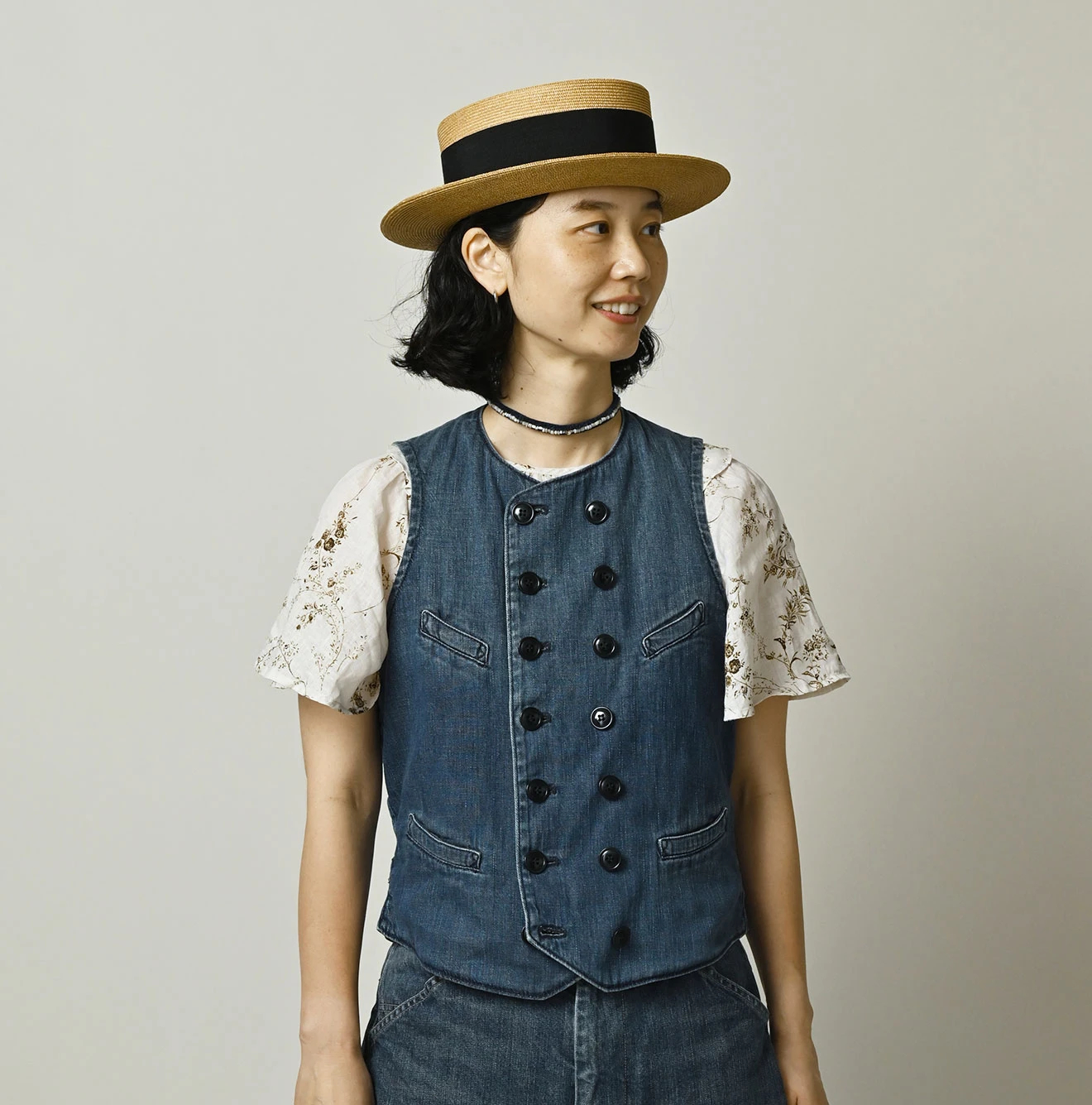 45R（フォーティファイブアール）| 45プチデニムのベスト（加工） Vest