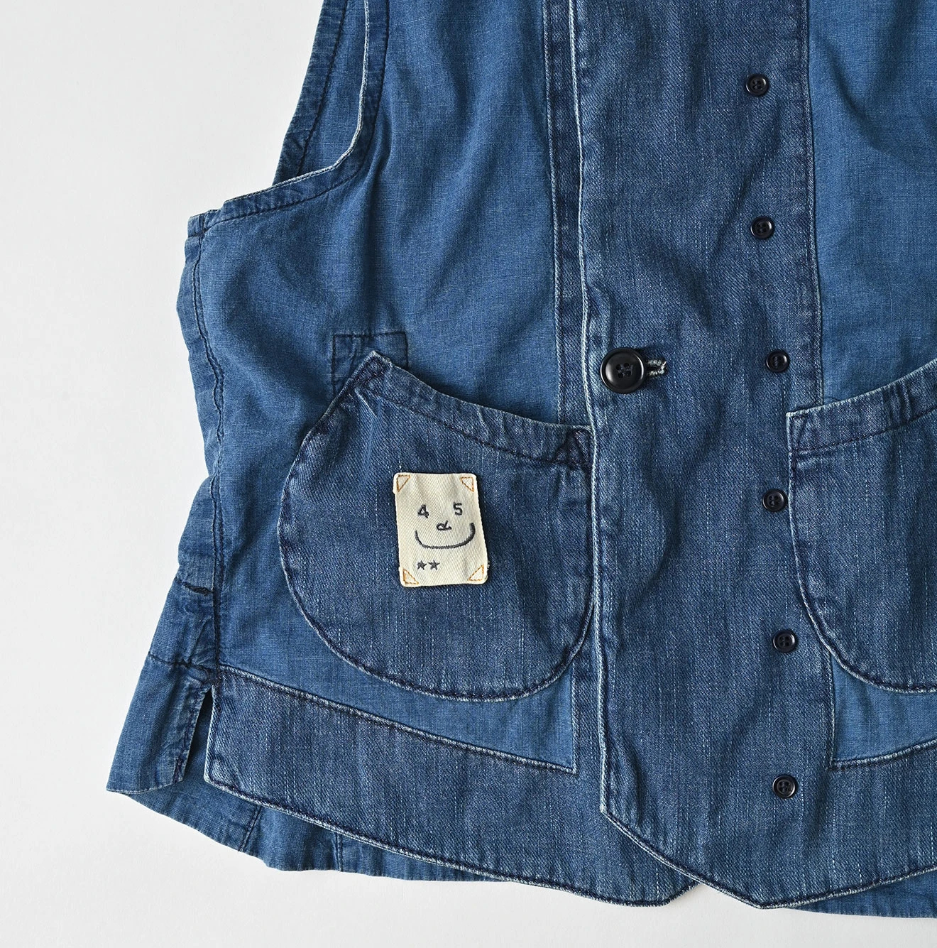 45R（フォーティファイブアール）| 45プチデニムのベスト（加工） Vest