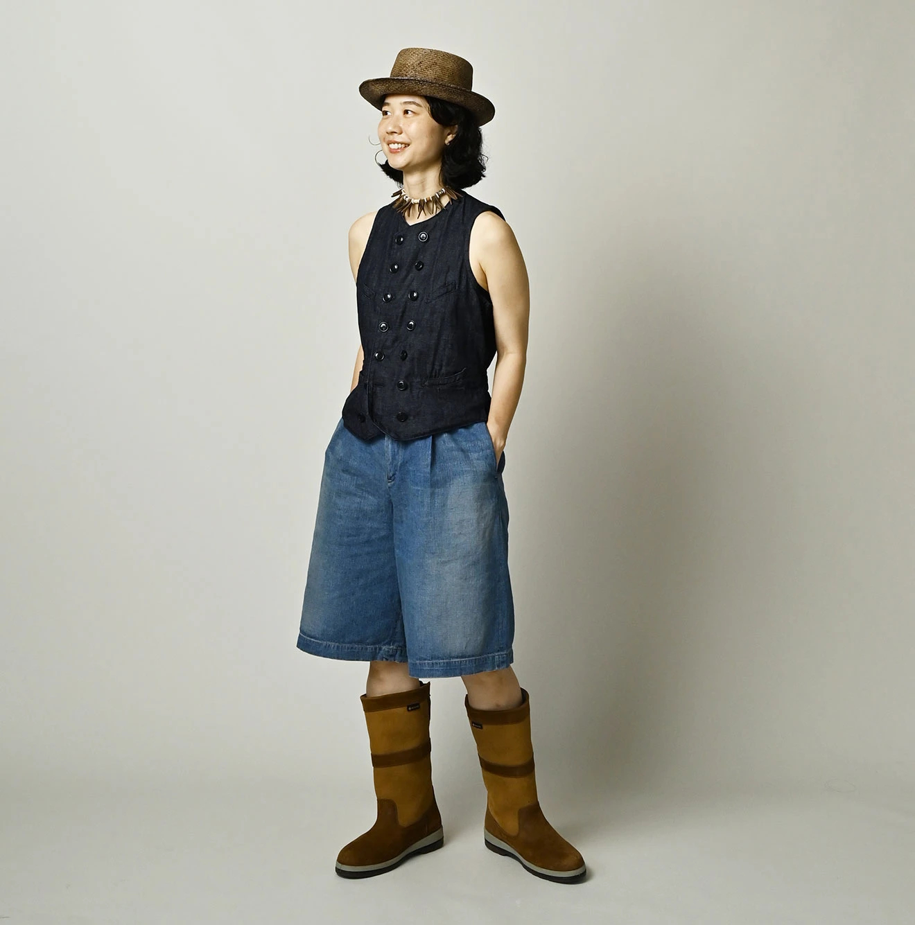45R（フォーティファイブアール）| 45プチデニムのベスト（濃） Vest