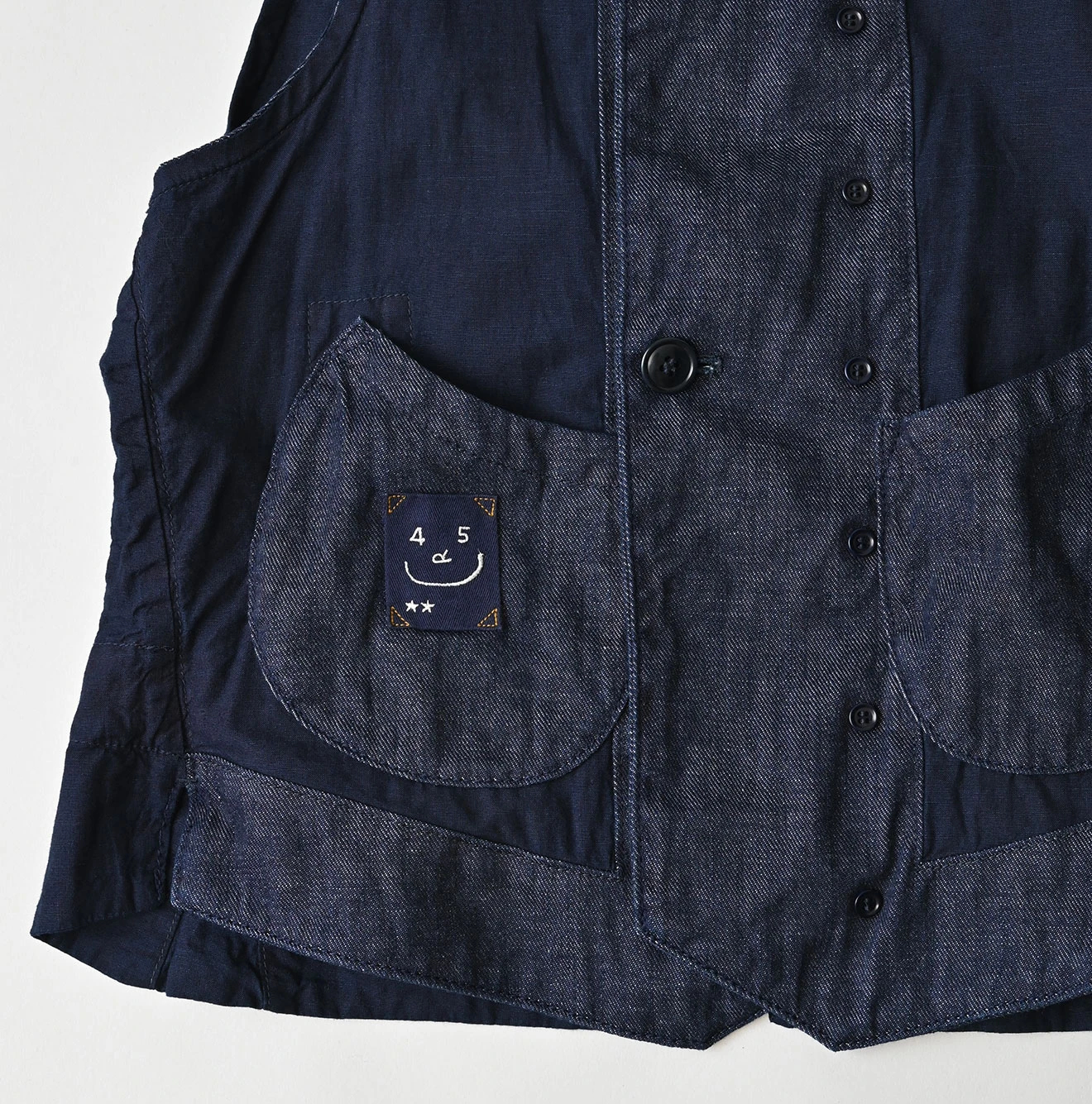 45R（フォーティファイブアール）| 45プチデニムのベスト（濃） Vest