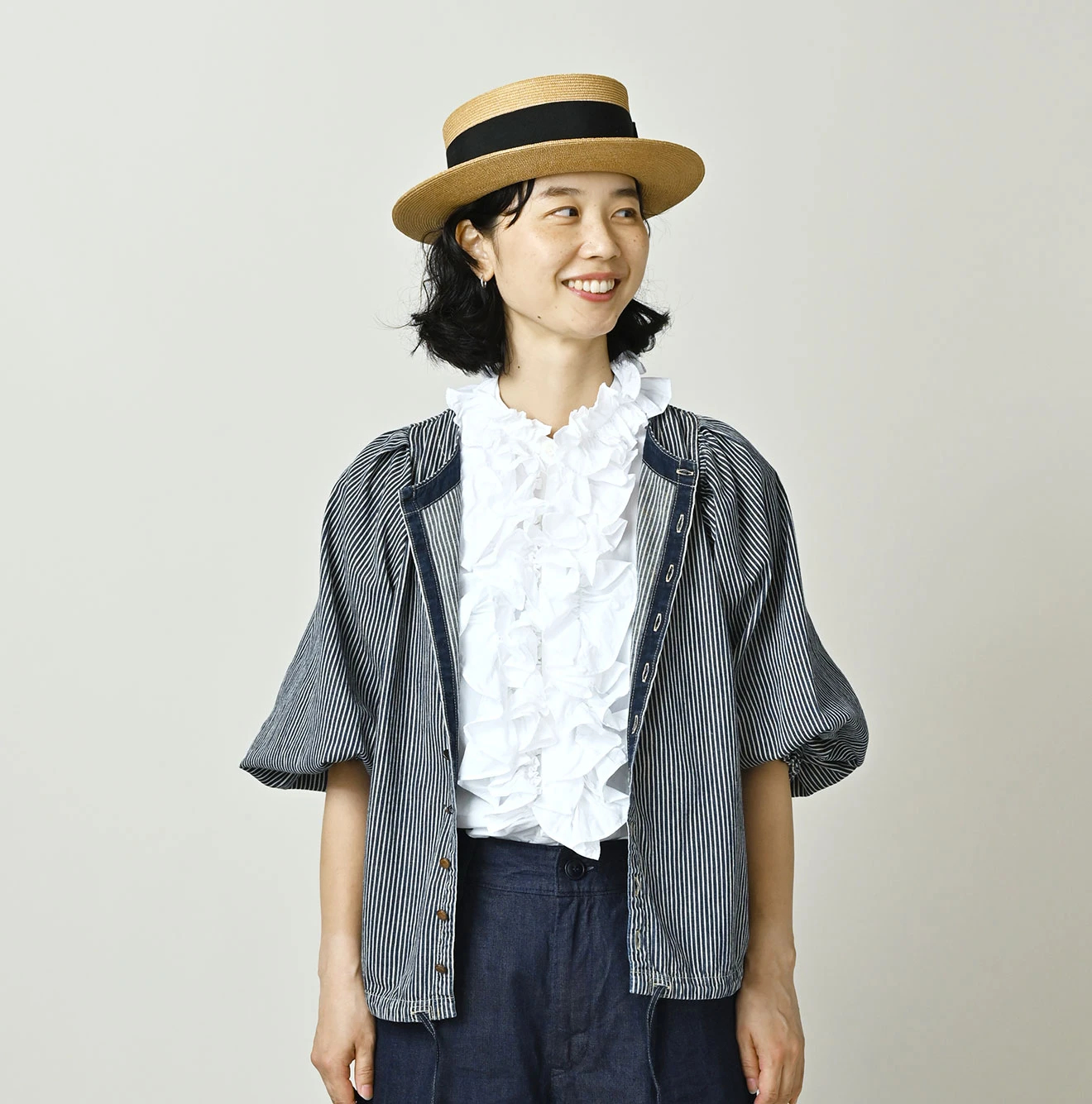45R（フォーティファイブアール）| 小麦デニムのパフブラウス Blouse