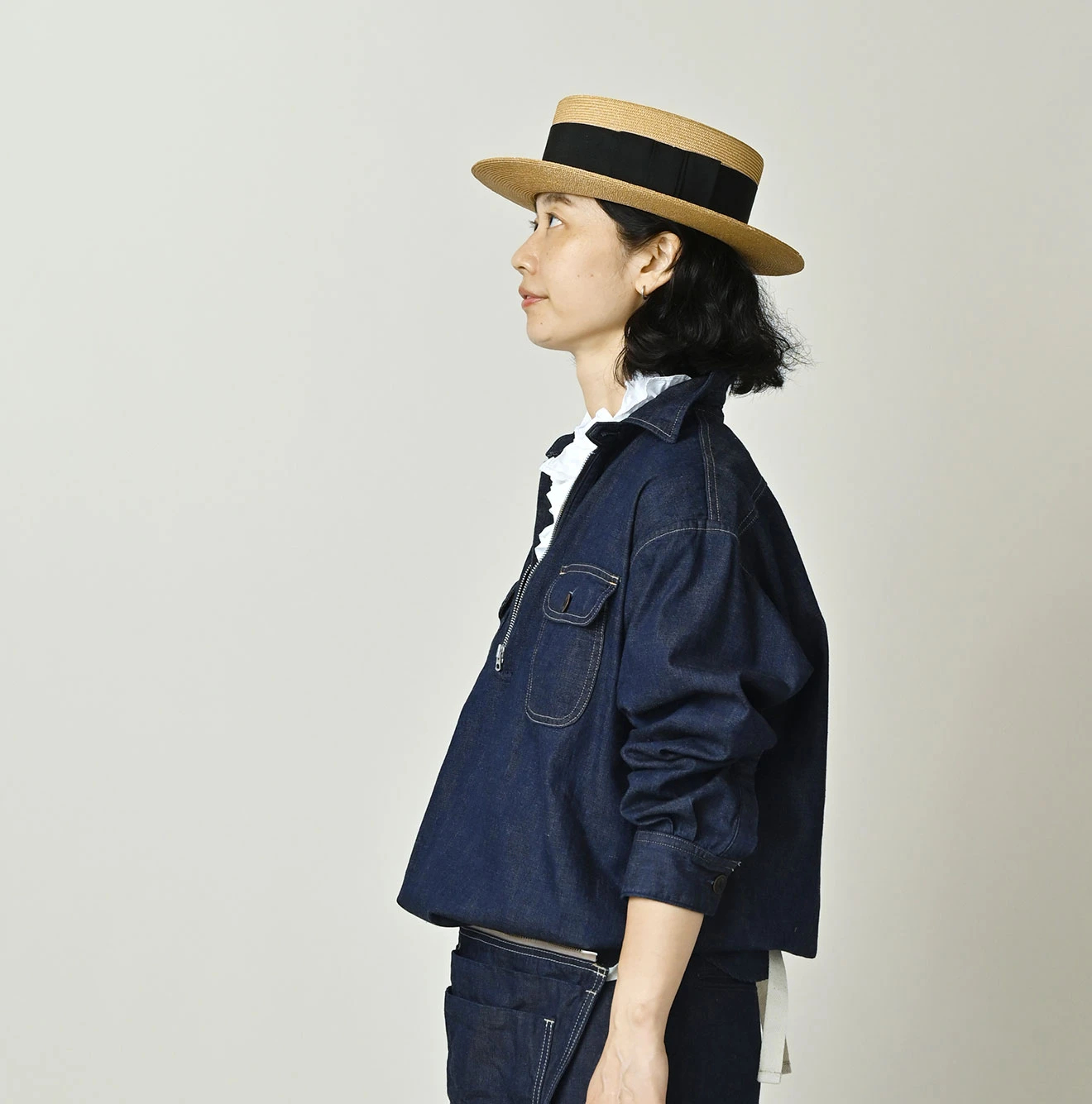 45R(フォーティファイブアール) |小麦デニムの908山プルシャツ（濃）