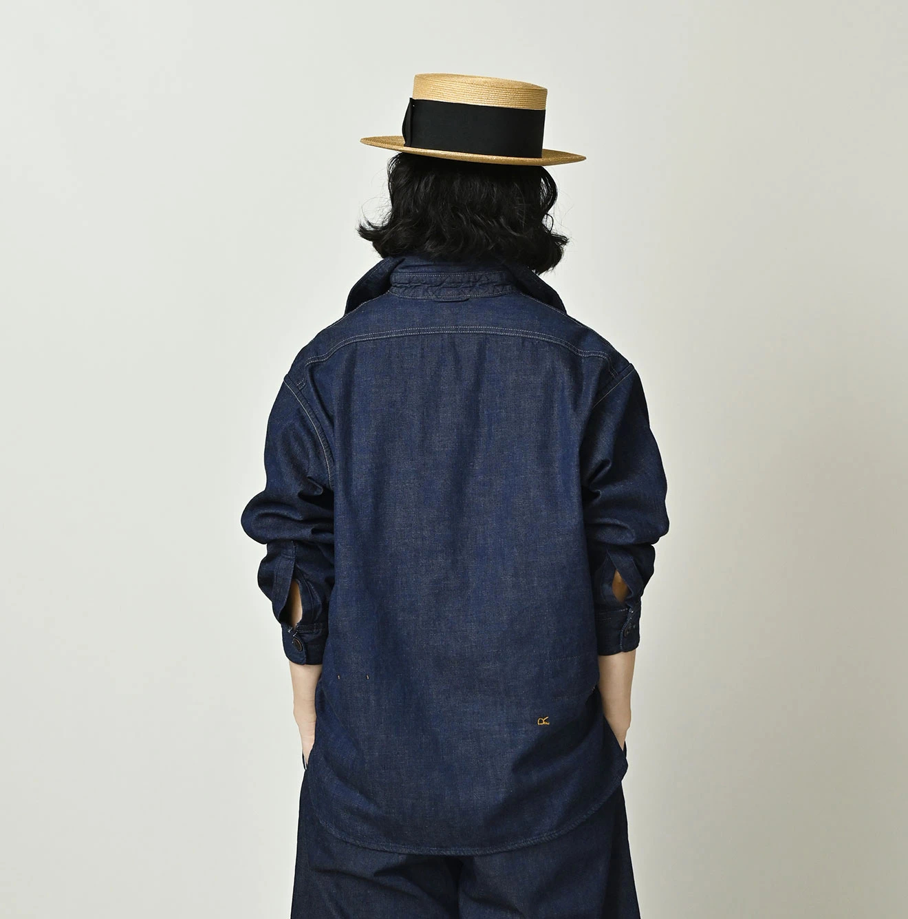 45R（フォーティファイブアール）| 小麦デニムの908山プルシャツ（濃