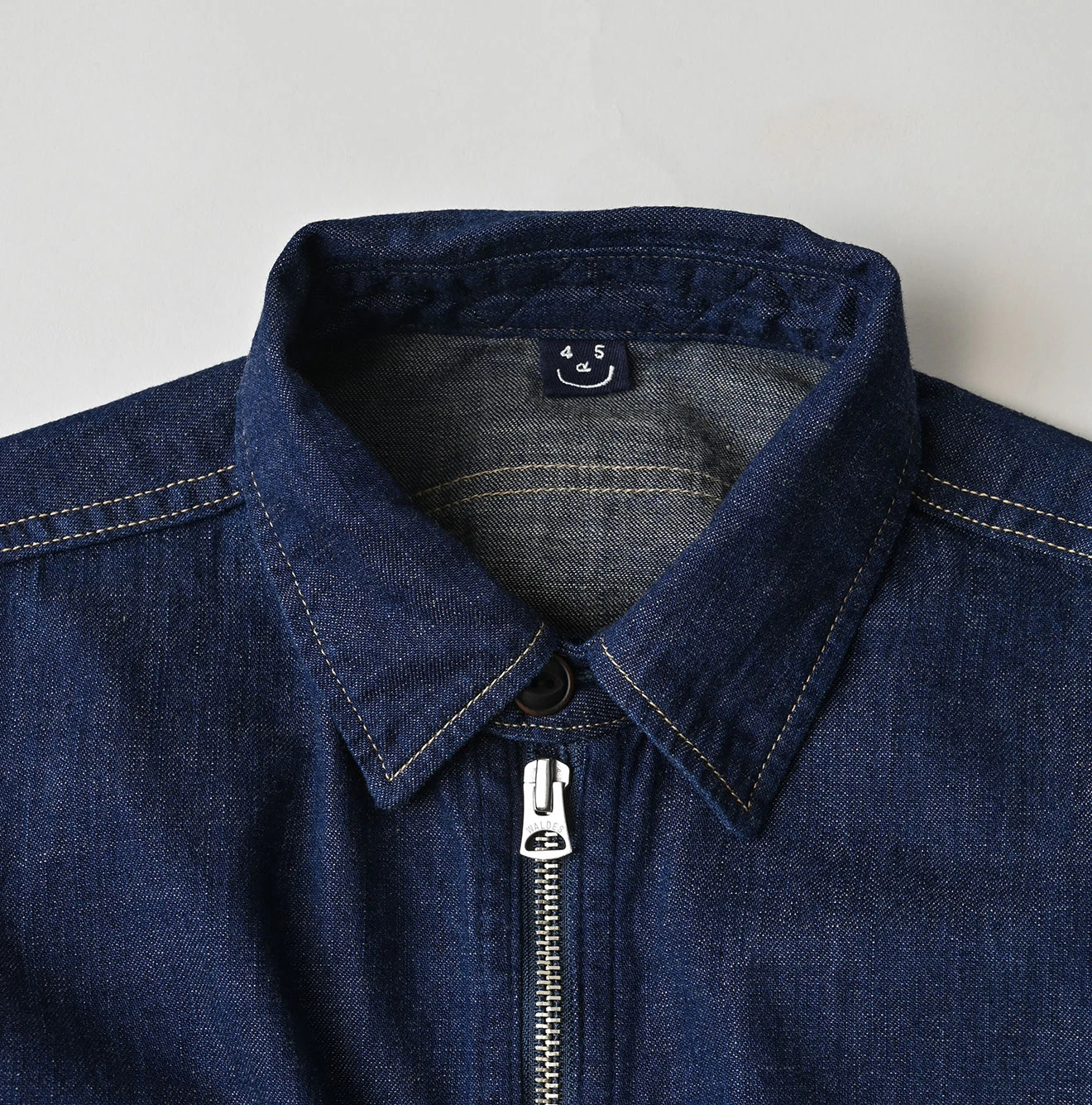 45R(フォーティファイブアール) |小麦デニムの908山プルシャツ（濃）