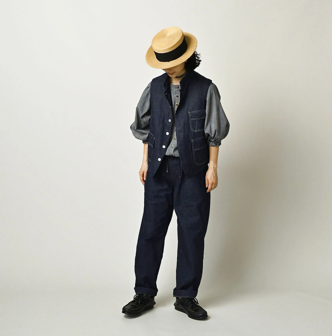 45R(フォーティファイブアール) |麦デニムの908ベイカーパンツ（濃）