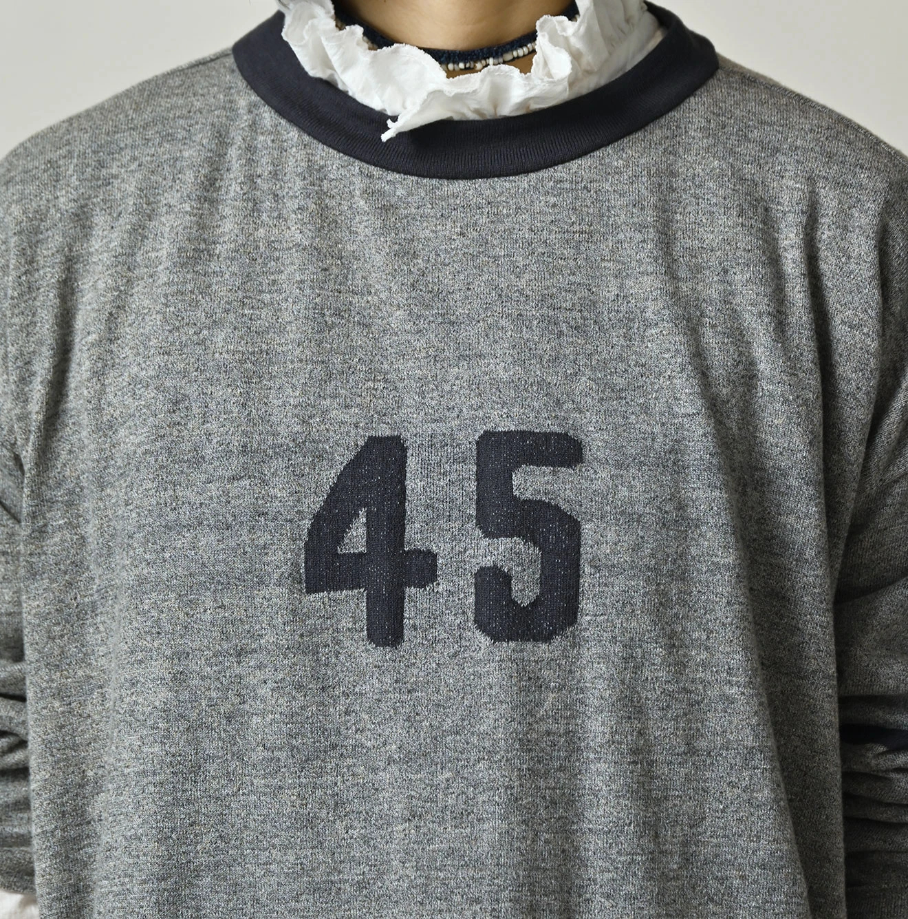45R(フォーティファイブアール) |45ロゴジャカードニットソーの908ビッグスリット比古