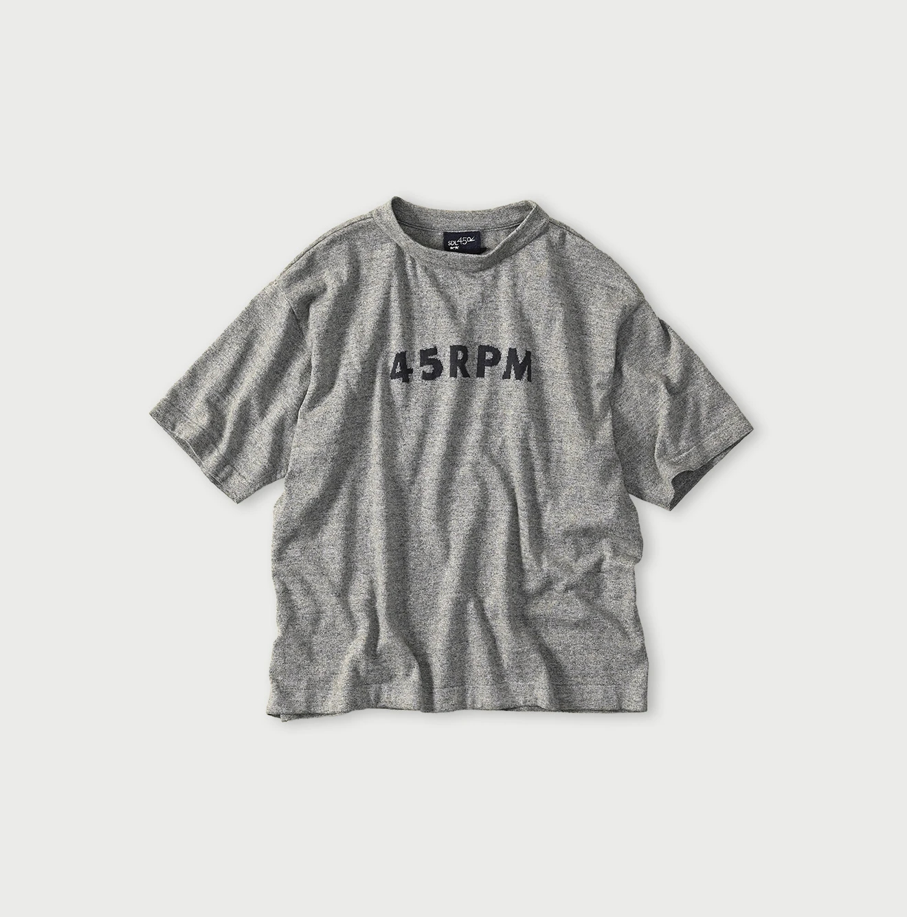 45R(フォーティファイブアール) |45PRMロゴジャカードニットソーの908海比古Tシャツ