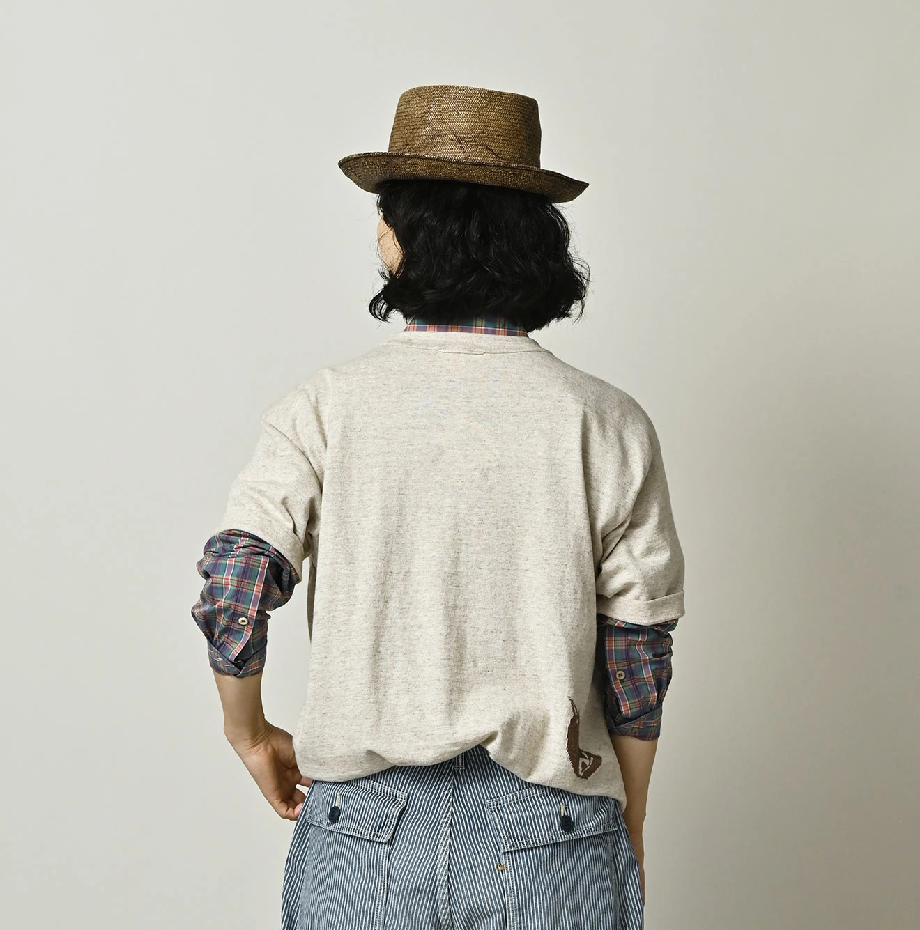 45R(フォーティファイブアール) |45PRMロゴジャカードニットソーの908海比古Tシャツ
